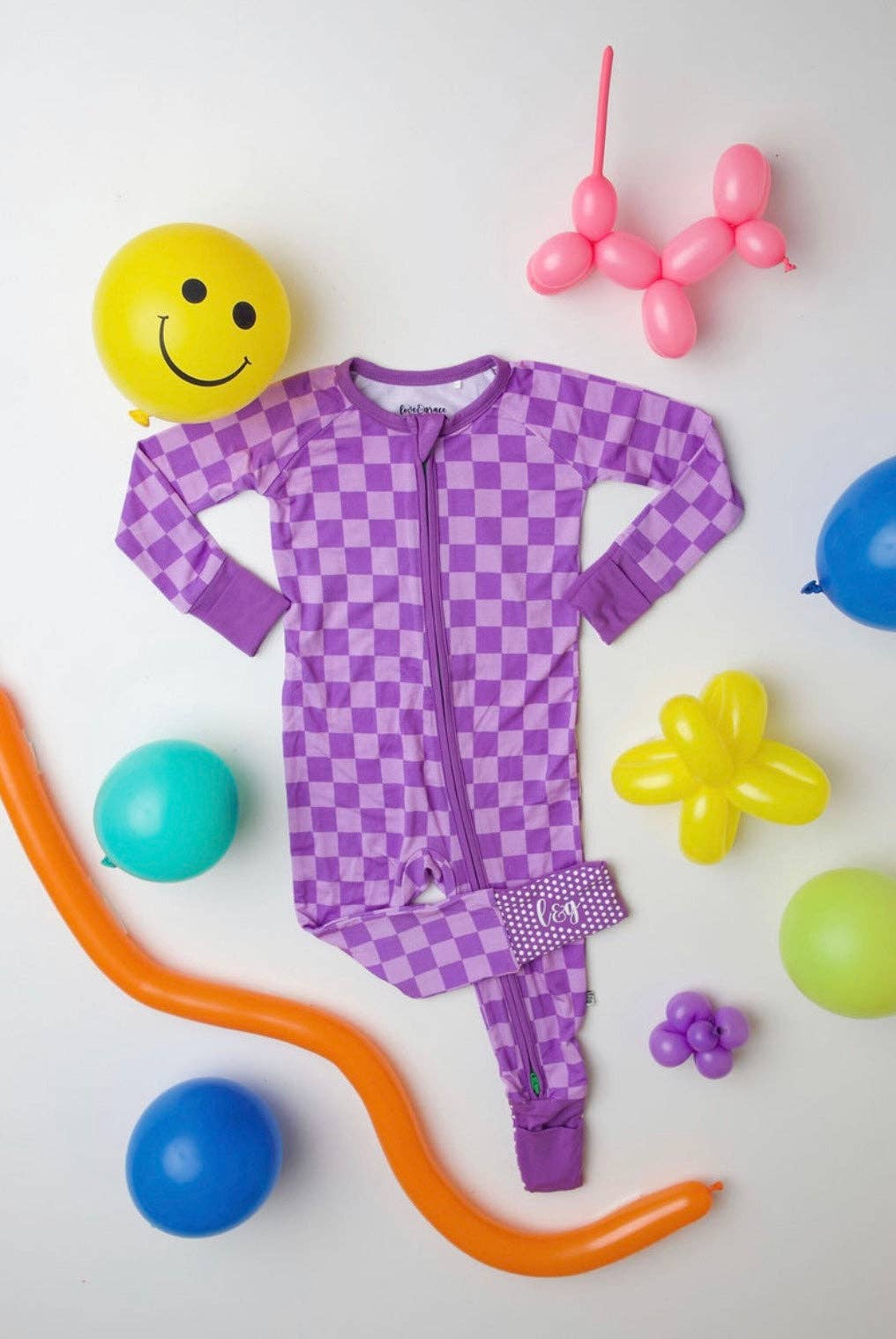 Love&Grace bamboo Bedtime berry zip romper