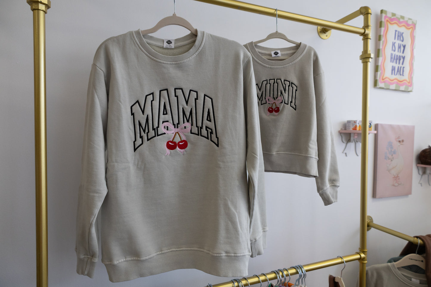 BOBS X LINEN FOR LITTLES "MINI" CHERRY CREW