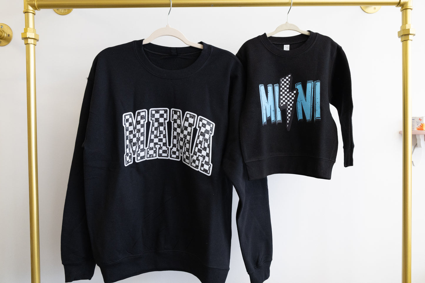 BOBS X LINEN FOR LITTLES "MINI" CHECKERED CREW