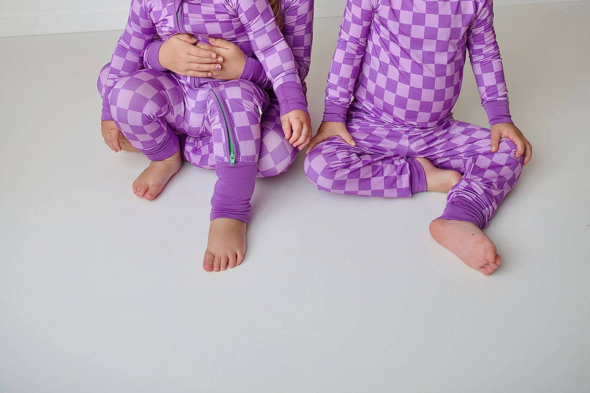 Love&Grace bamboo Bedtime berry zip romper