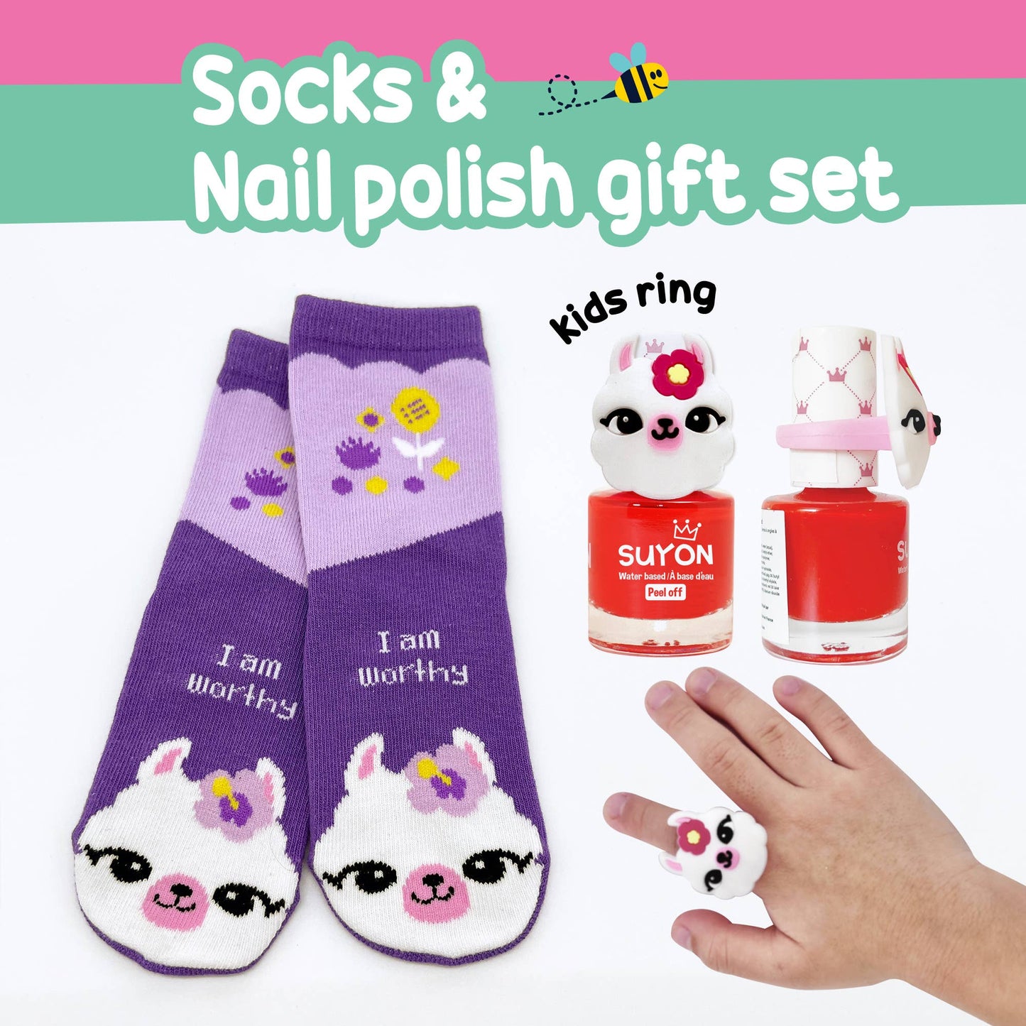 Llama Nail & Socks Gift Set (4-7 years old)