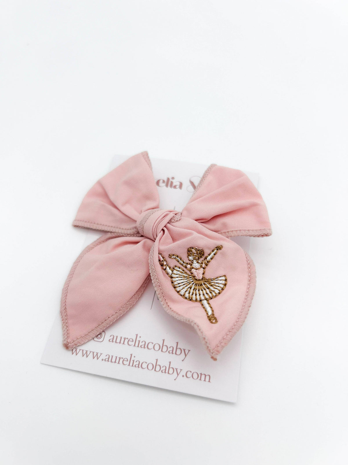Kids Hair Bow Ballerina Dancer Lined Clip
