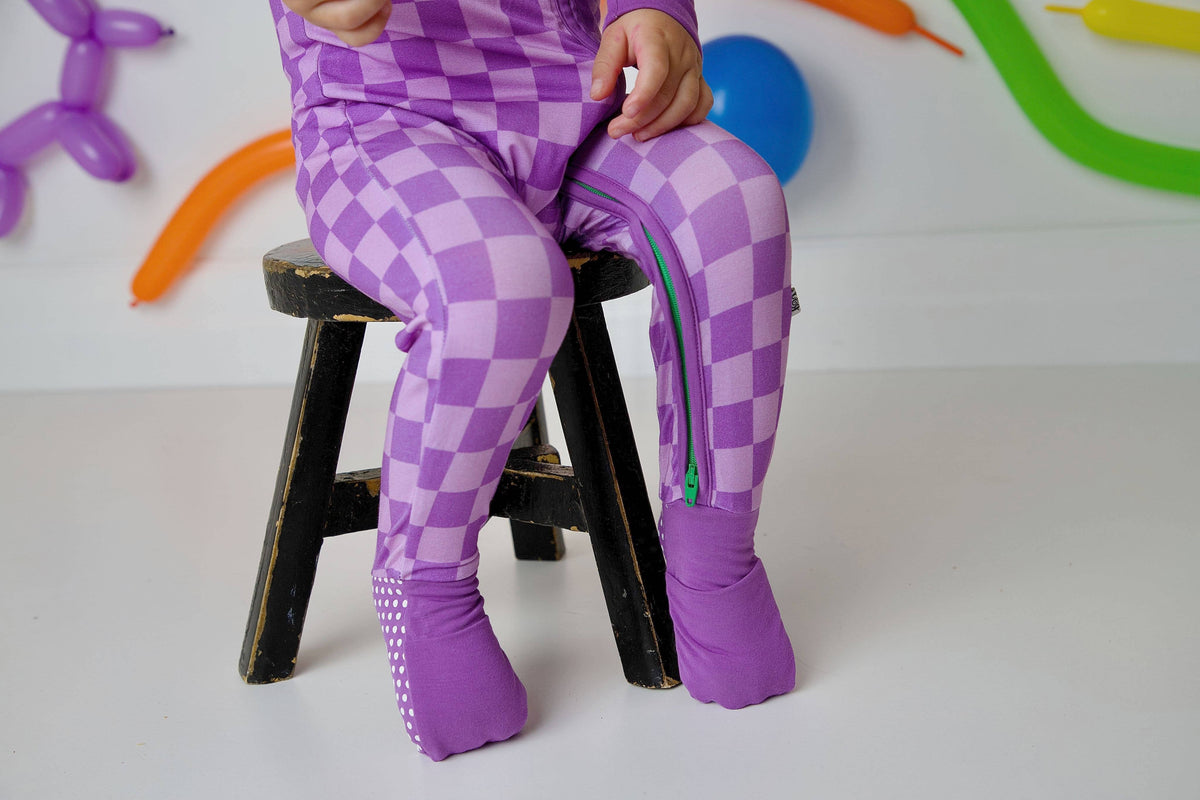 Love&Grace bamboo Bedtime berry zip romper