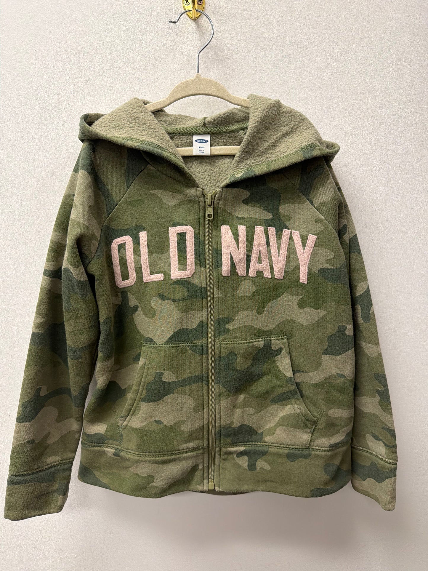 OLD NAVY CAMO SWEATER SIZE 8