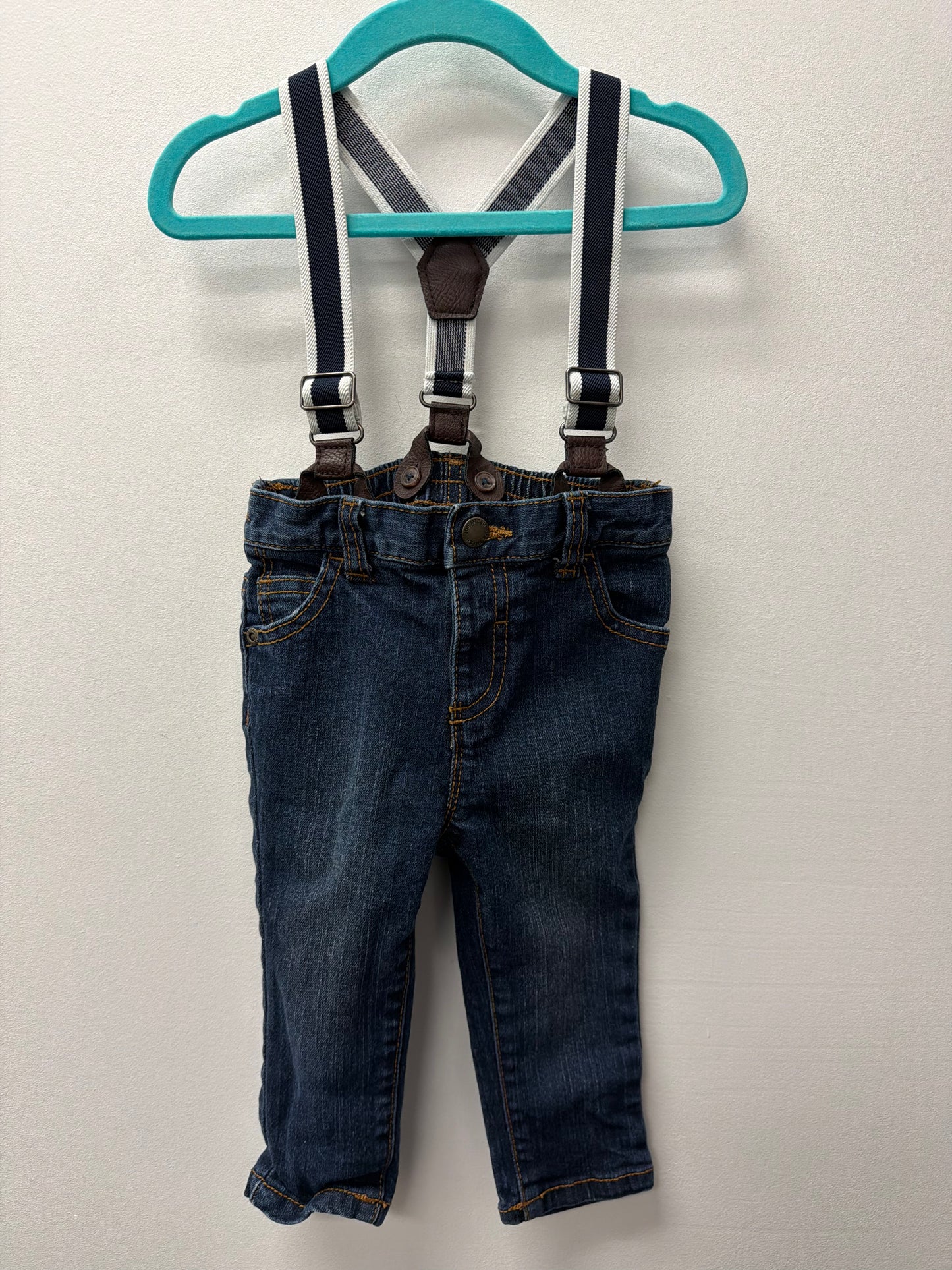 JOE FRESH SUSPENDER JEANS SIZE 12-18M