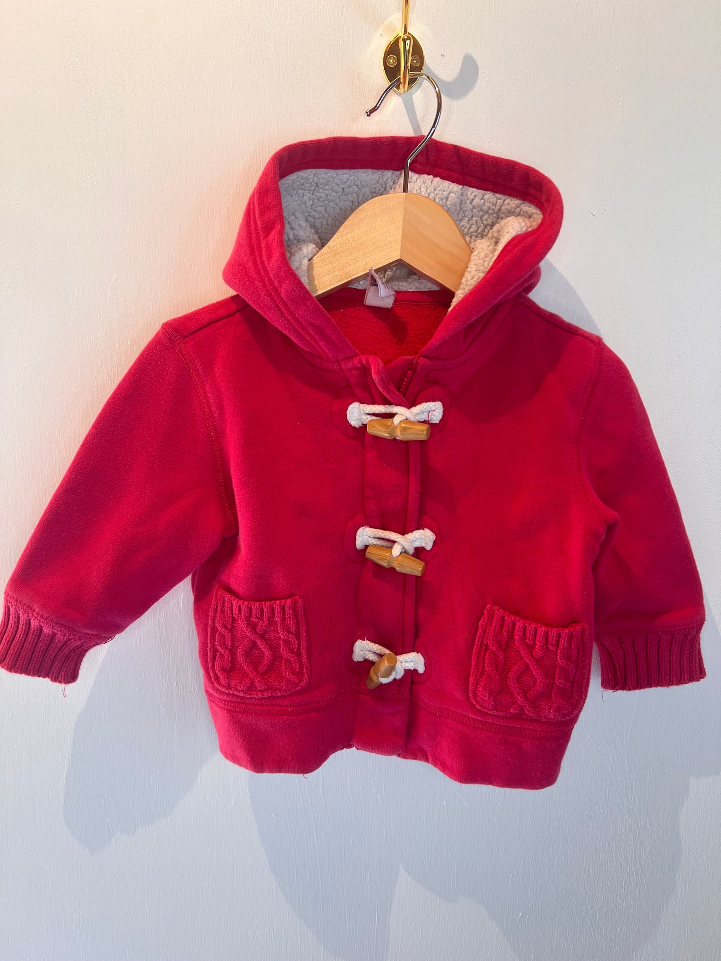 Baby Gap, Cozy-Lined Pink Hooded Sweater - 12-18 Months