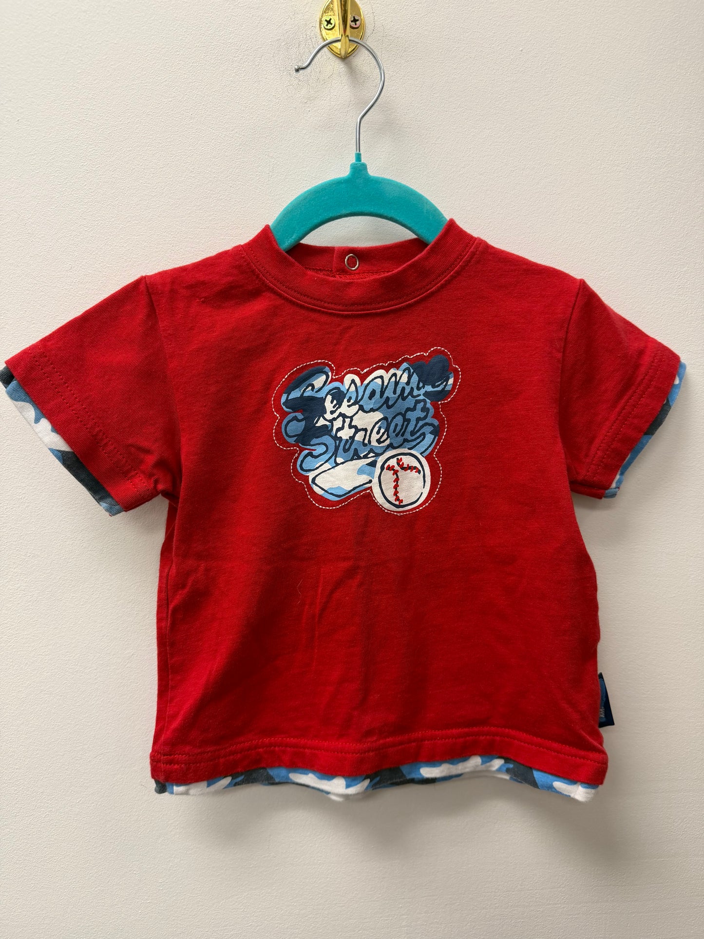 VINTAGE SESAME BEGINNINGS BASEBALL T-SHIRT 24M