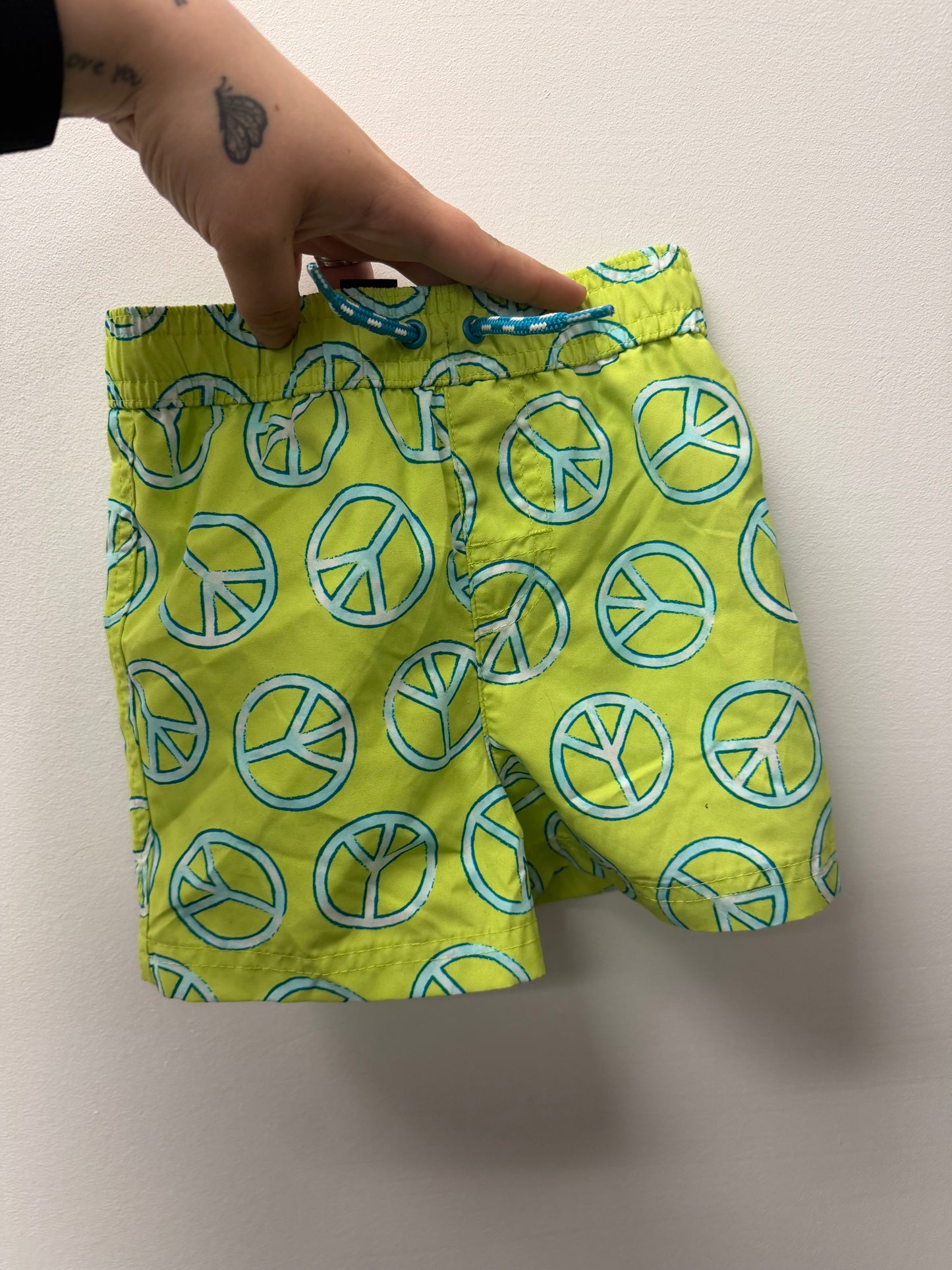 GEORGE PEACE SIGN SWIM SHORTS SIZE 12-18M