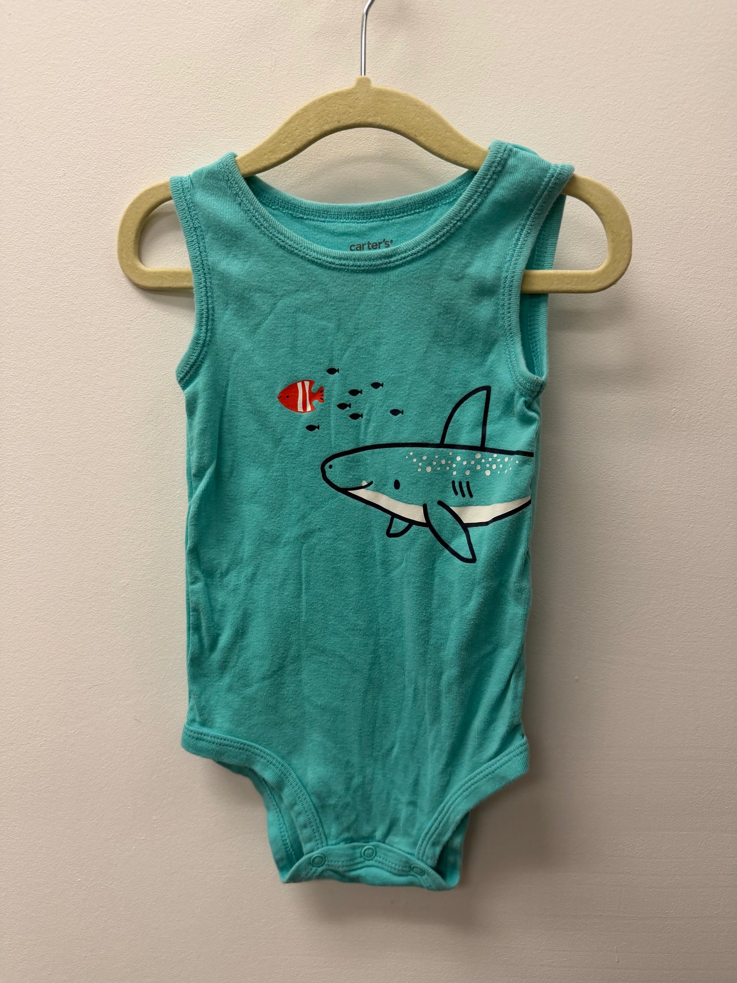CARTERS SHARK ONESIE SIZE 18M