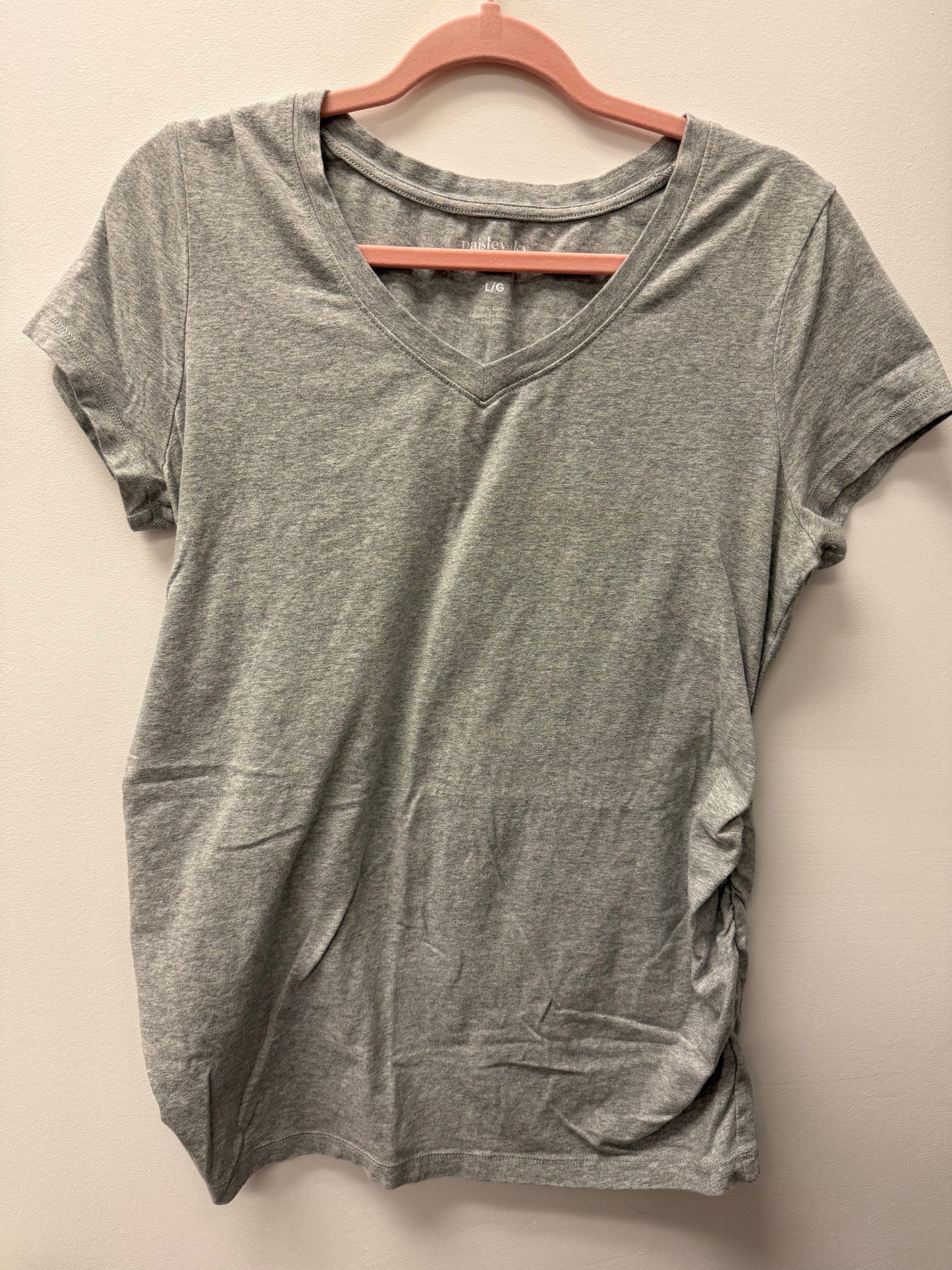 PAISLEY SKY MATERNITY SHIRT SIZE LARGE (GREY)