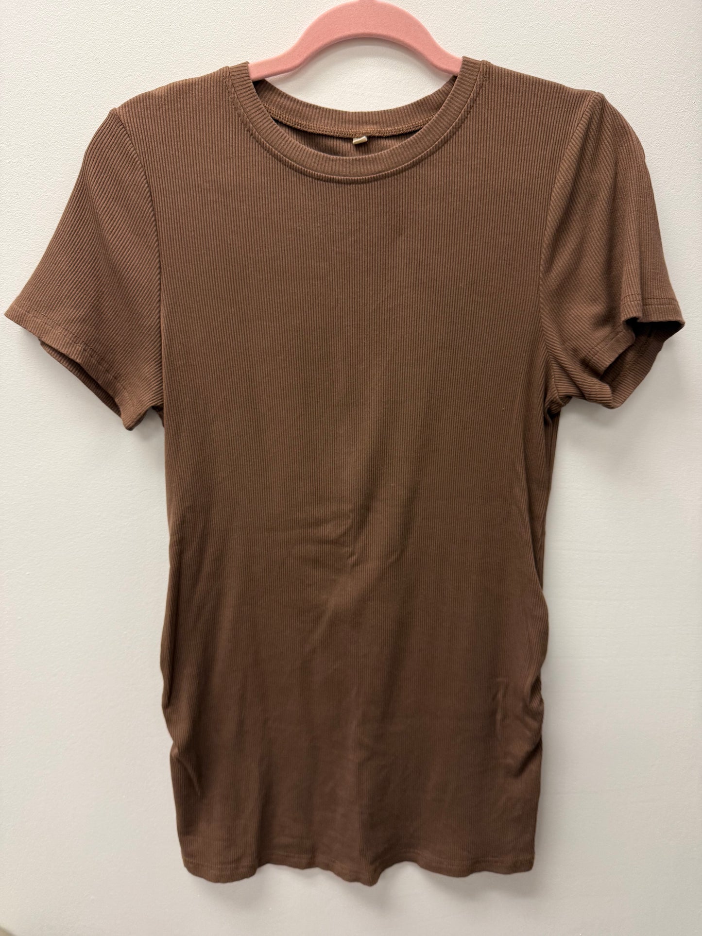UNKNOWN MATERNITY BROWN SHORT SLEEVE SIZE XL
