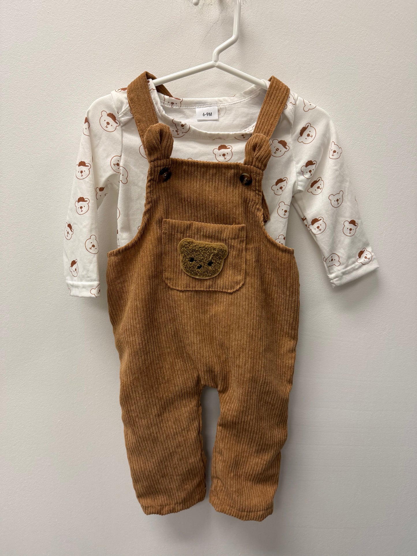BEAR OVERALL SET SIZE 6-9M