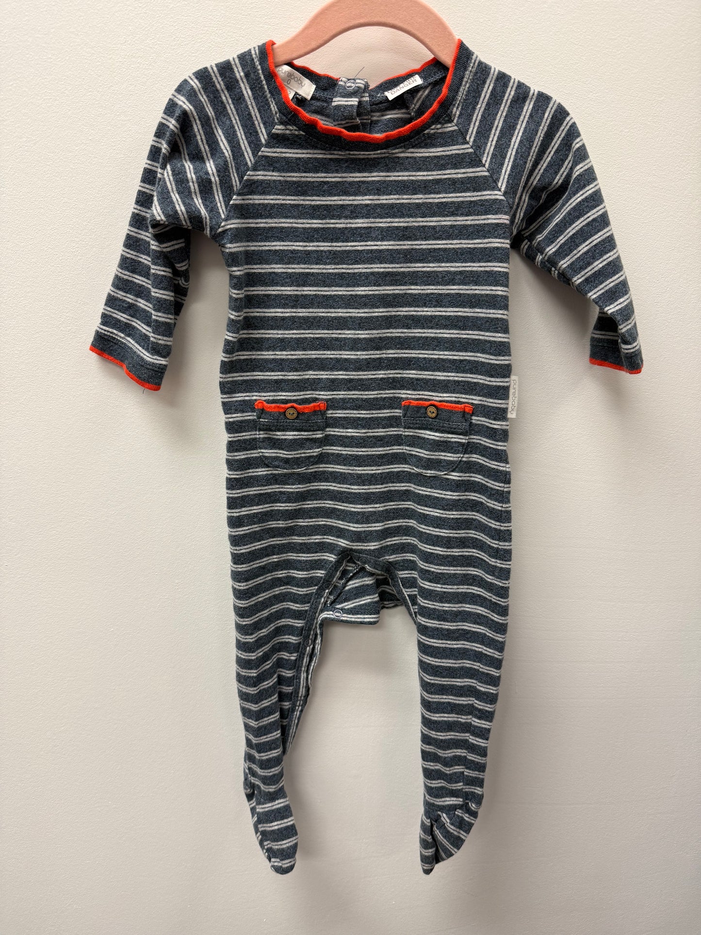 PURE BABY ORGANIC COTTON ONE PIECE SIZE 6-12M