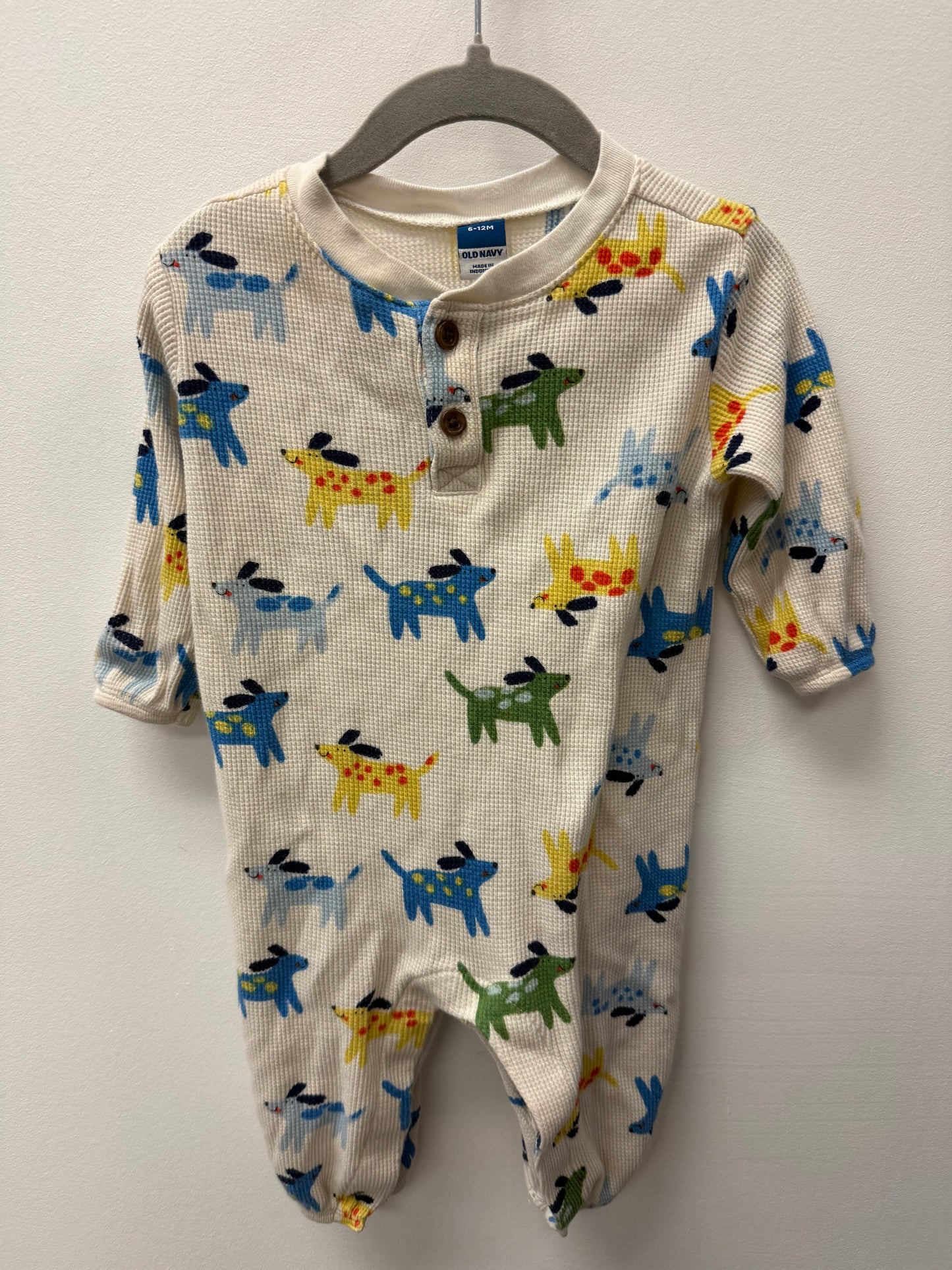 OLD NAVY WAFFLE KNIT DOG ONE PIECE SIZE 6-12M