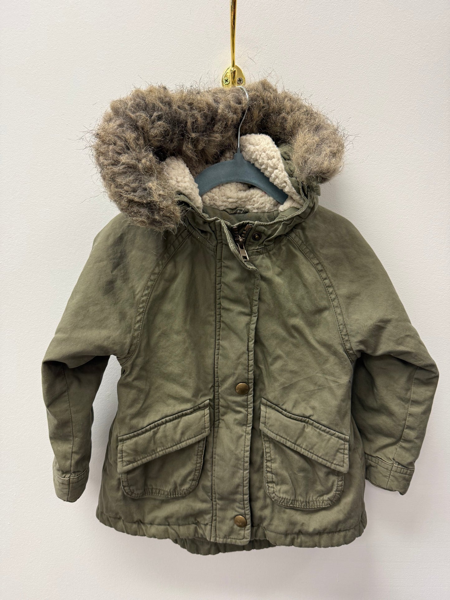OLD NAVY GREEN PARKA COAT SIZE 3T