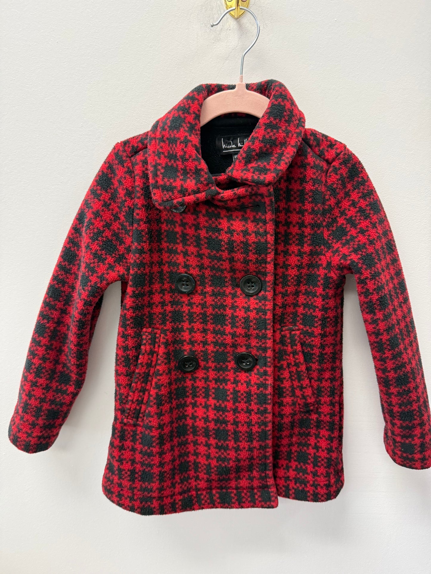 NICOLE MILLER FLEECE PLAID DRESS COAT SIZE 2-3T