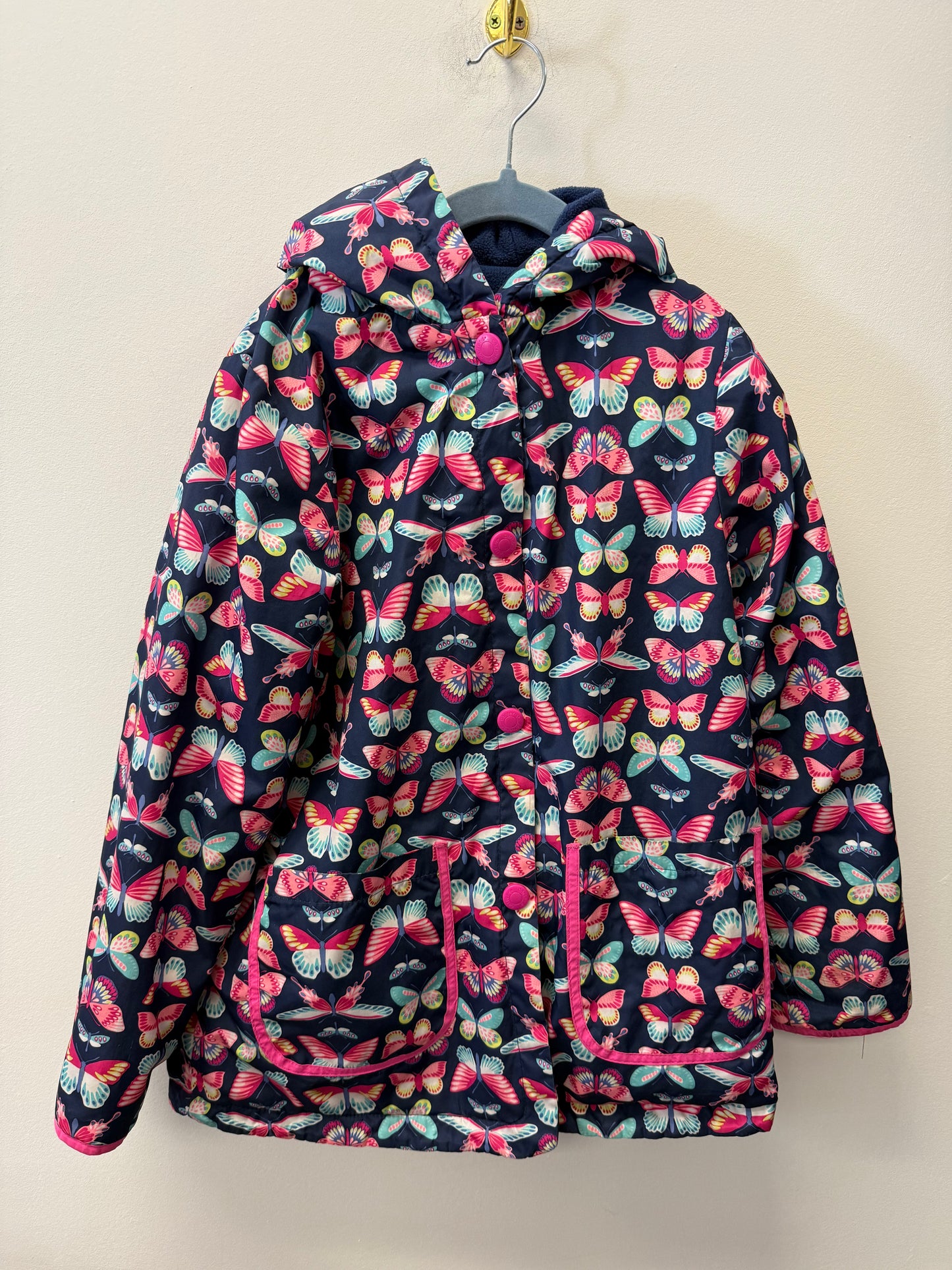 CARTERS FLEECE LINED BUTTERFLY COAT SIZE 8