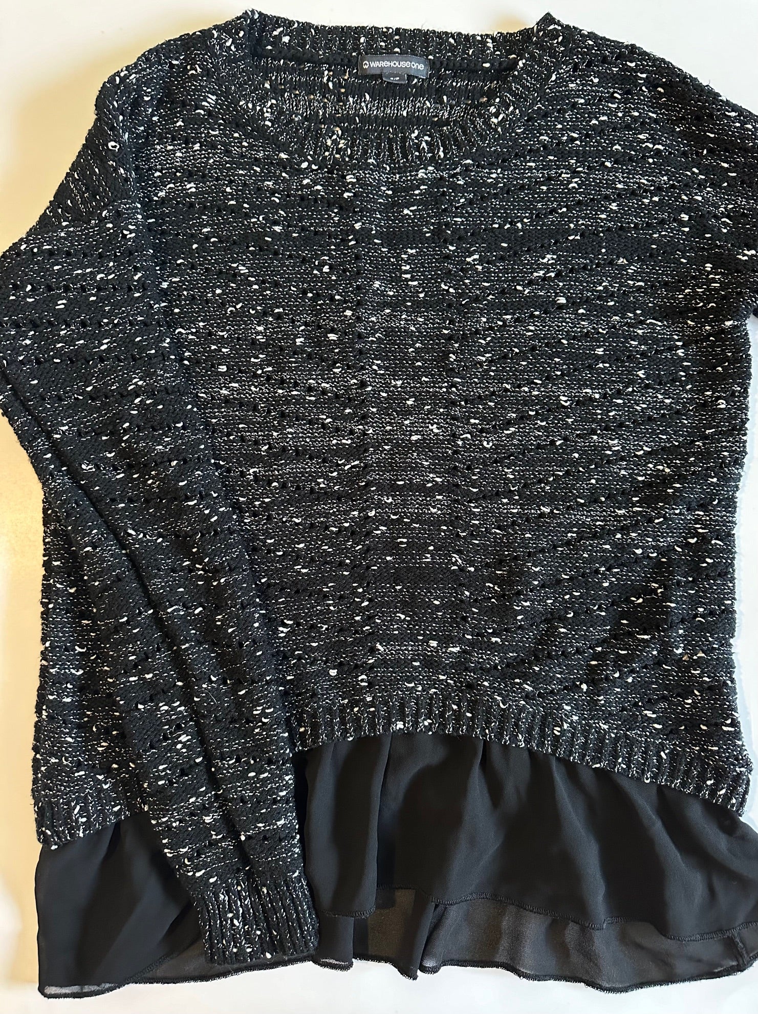 *Adult* Warehouse One, Black Knitted Top - Size Small