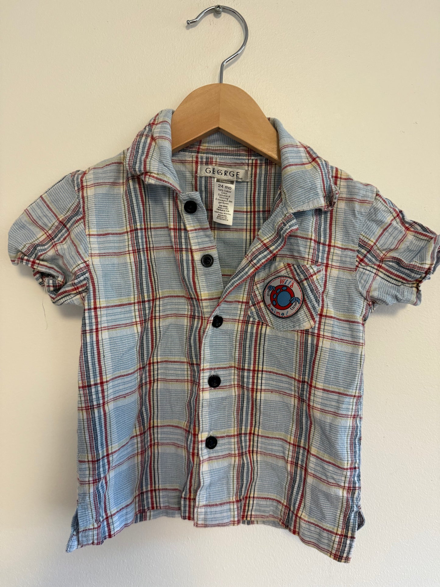 GEORGE WILD ANIMAL BUTTON UP SIZE 24M