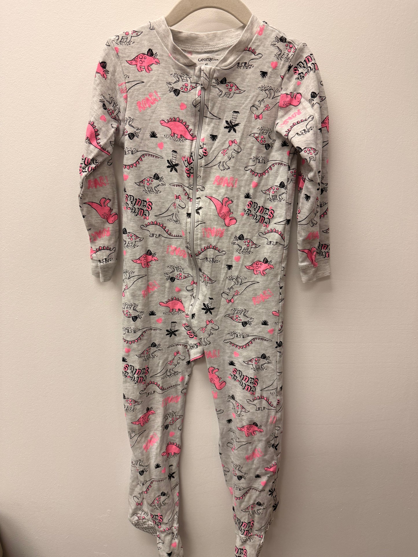 GEORGE PINK DINO SLEEPER SIZE 4T