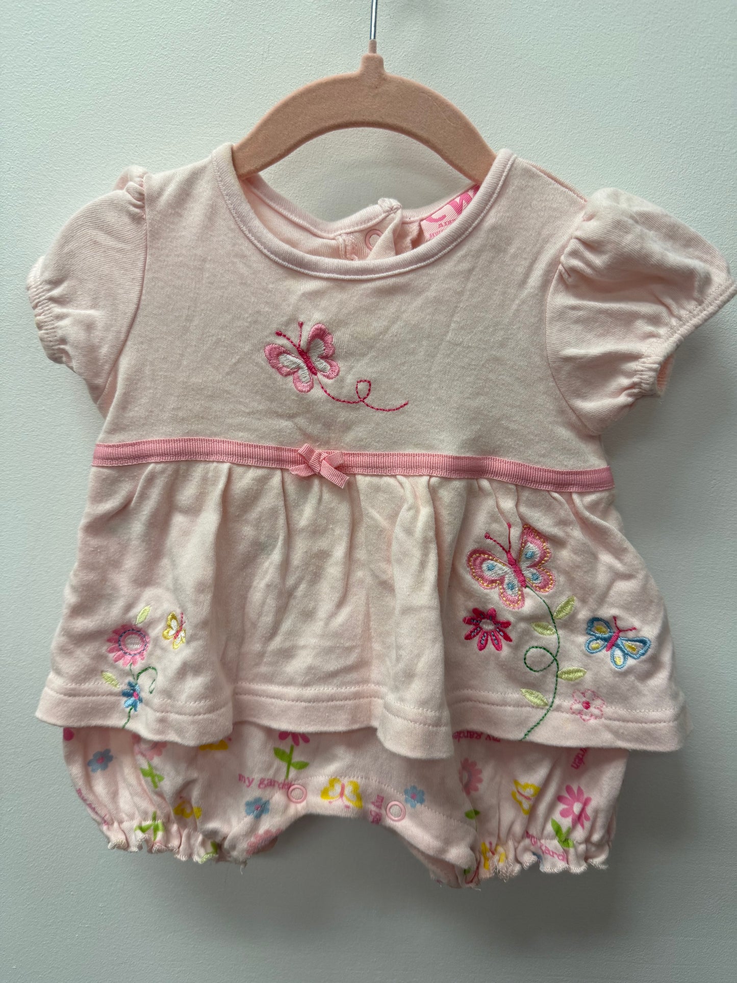 VINTAGE CW GARDEN ROMPER SIZE 0-6M