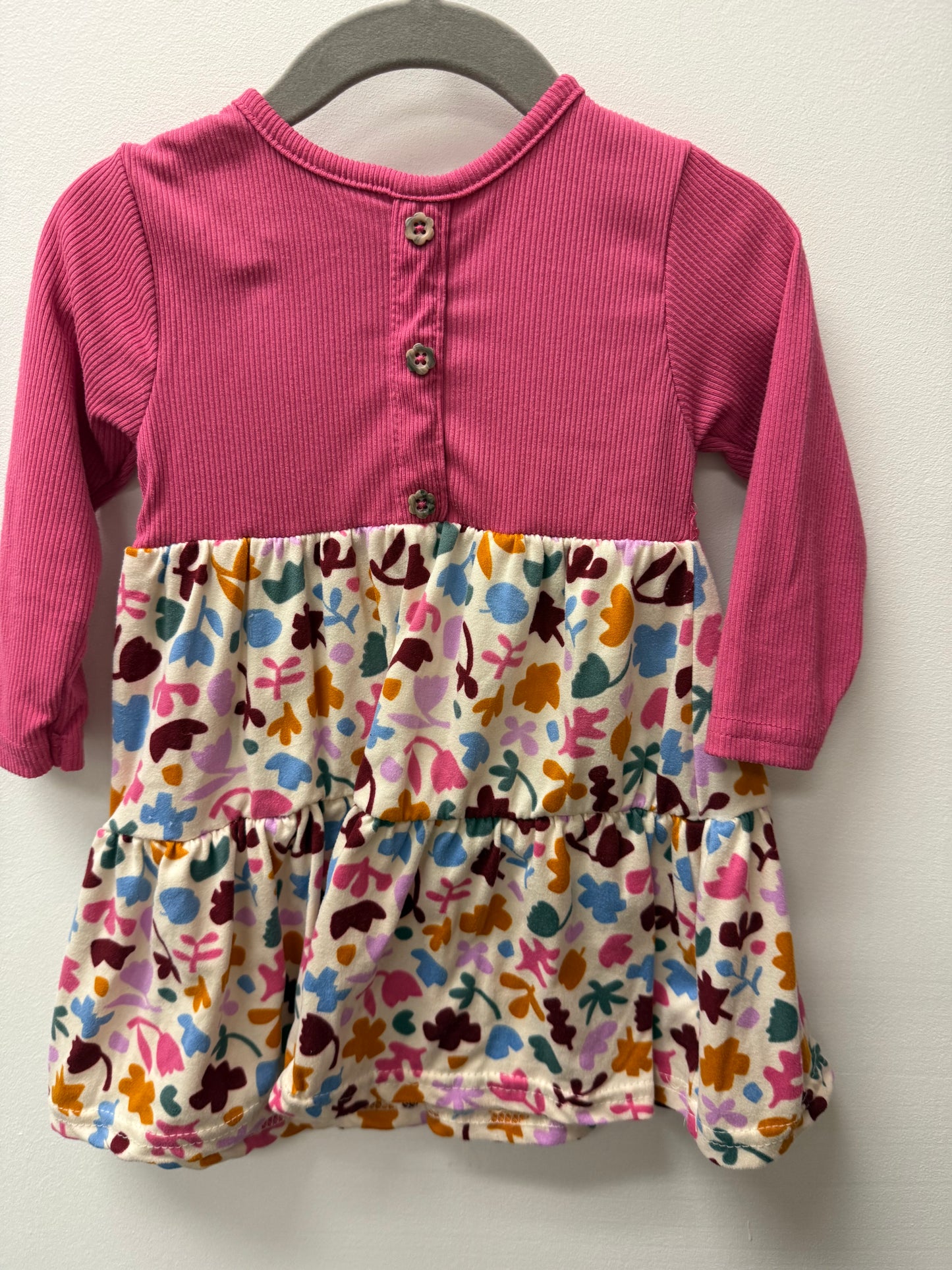 PICCAPINO PINK FLORAL DRESS SIZE 12M