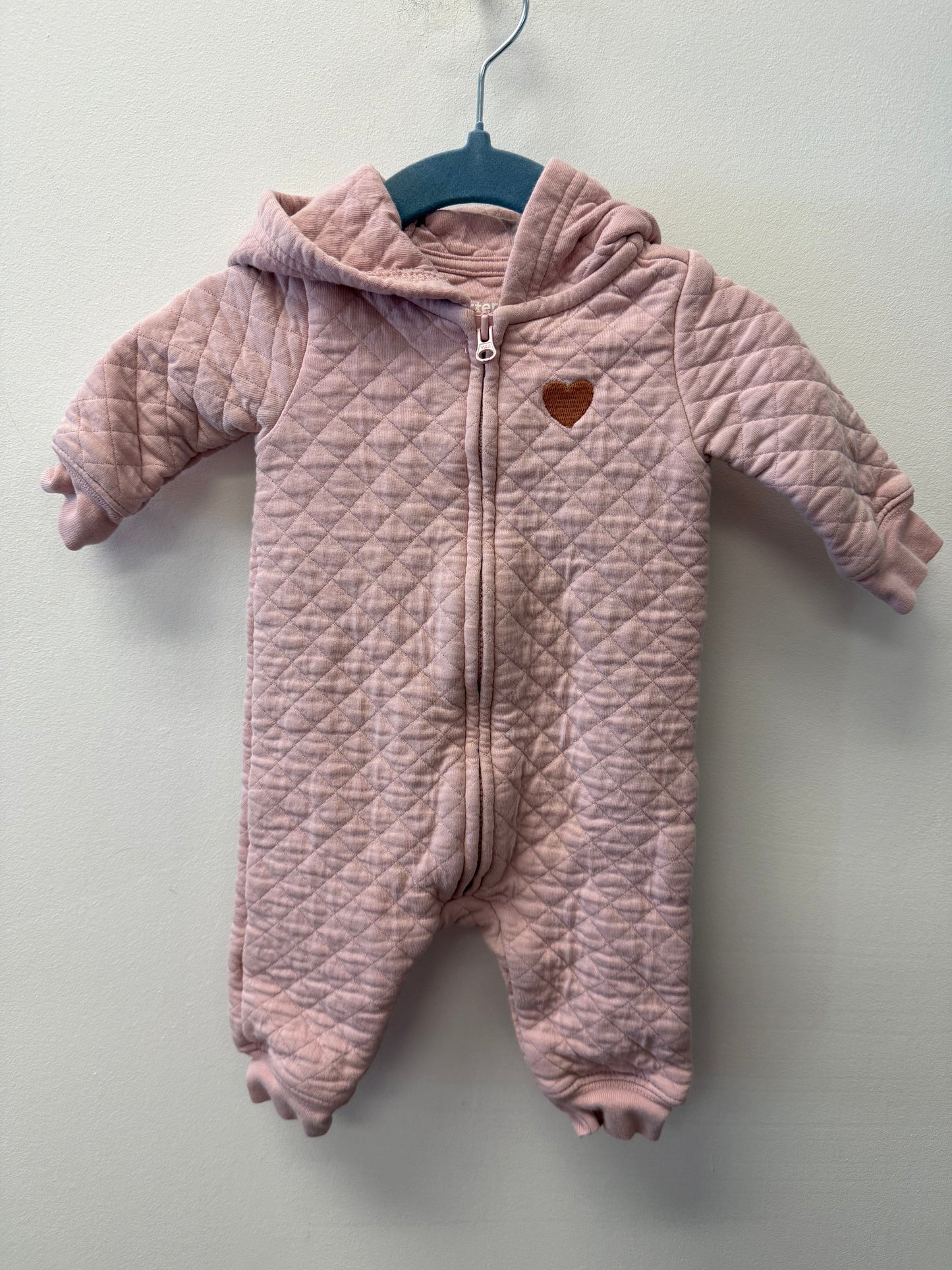 CARTERS HOODED ONE PIECE SIZE 0-3M