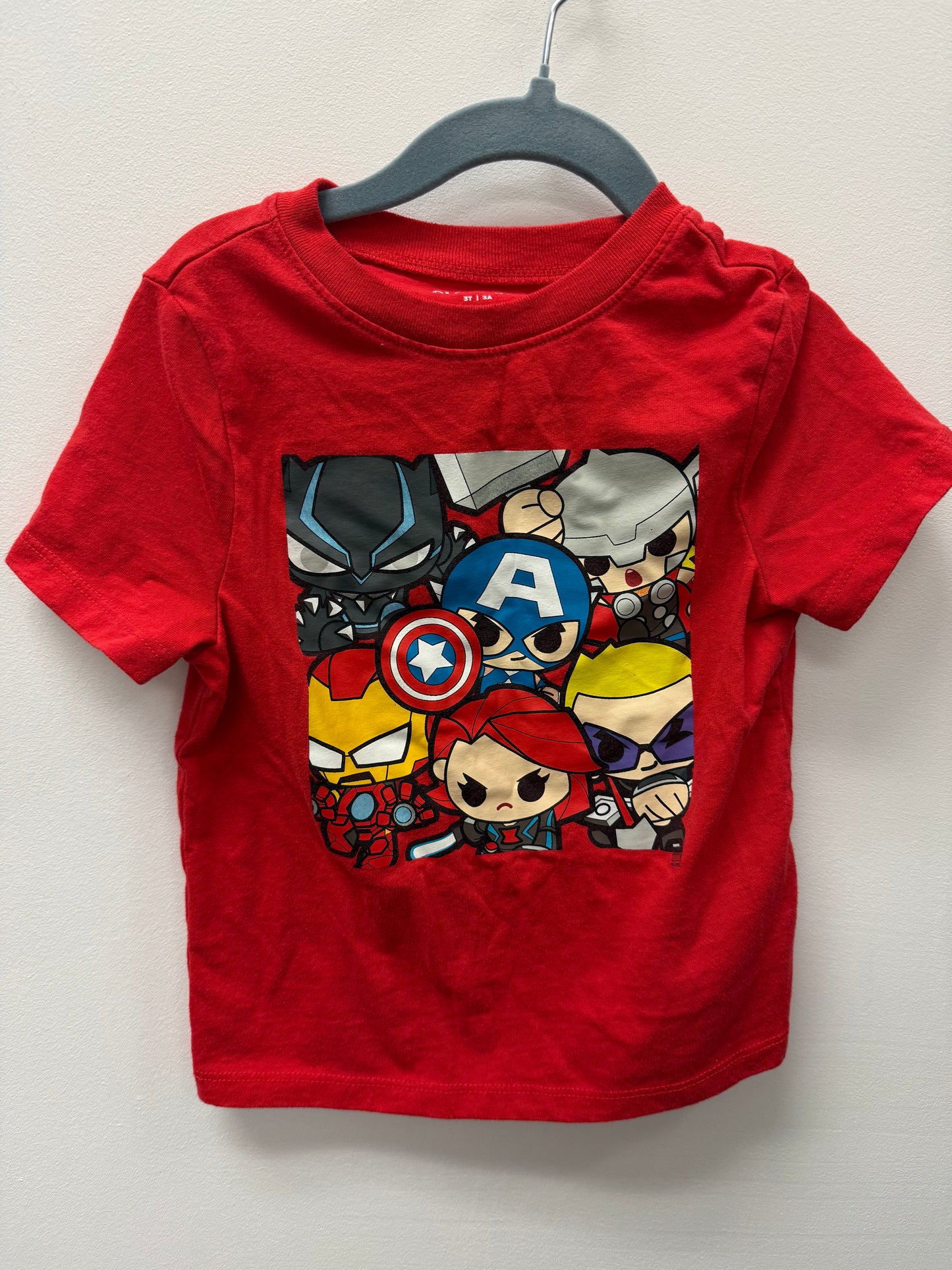 OLD NAVY RED MARVEL SHIRT SIZE 3T