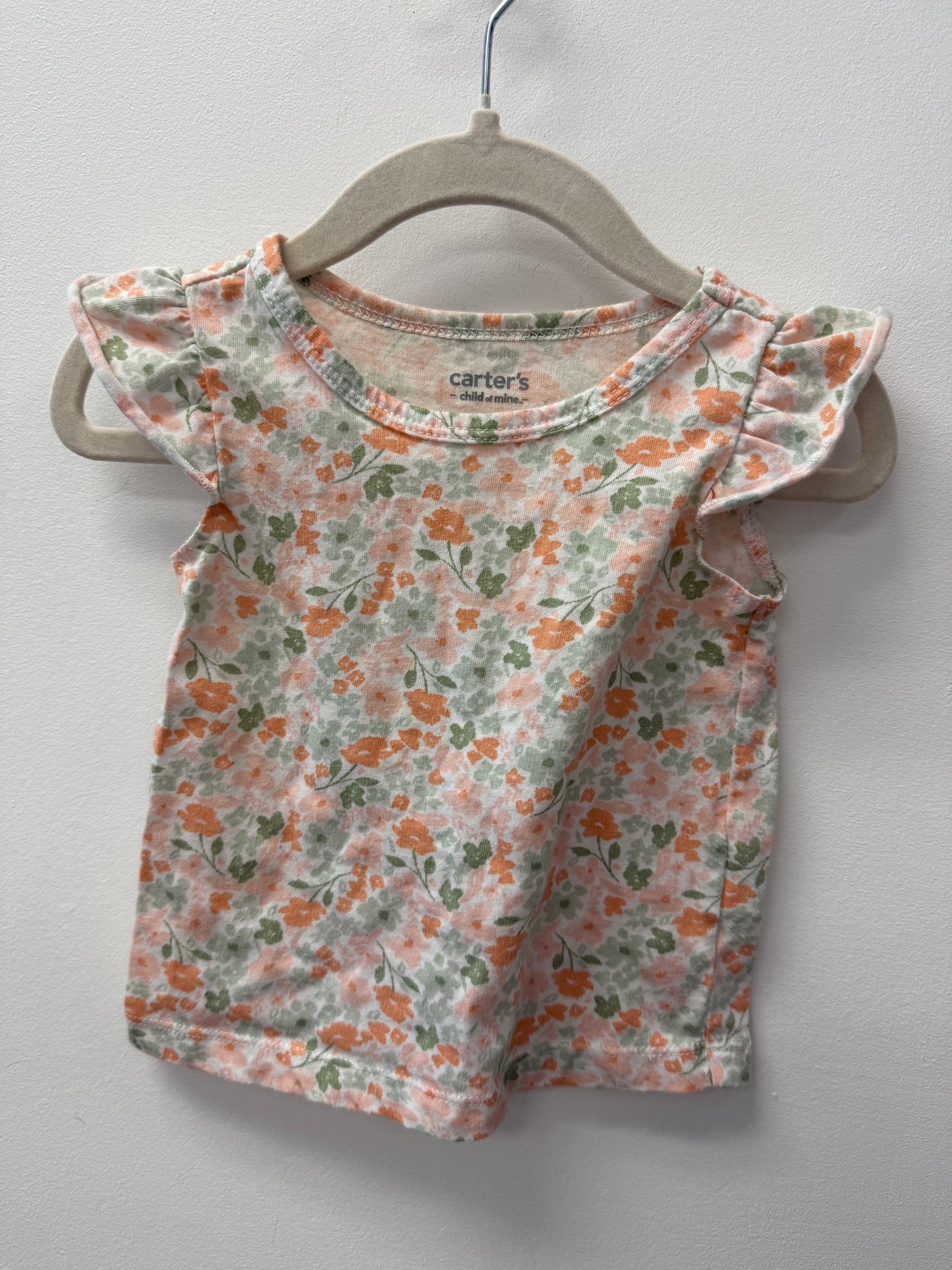 CARTERS PEACH FLORAL TANK SIZE 12M