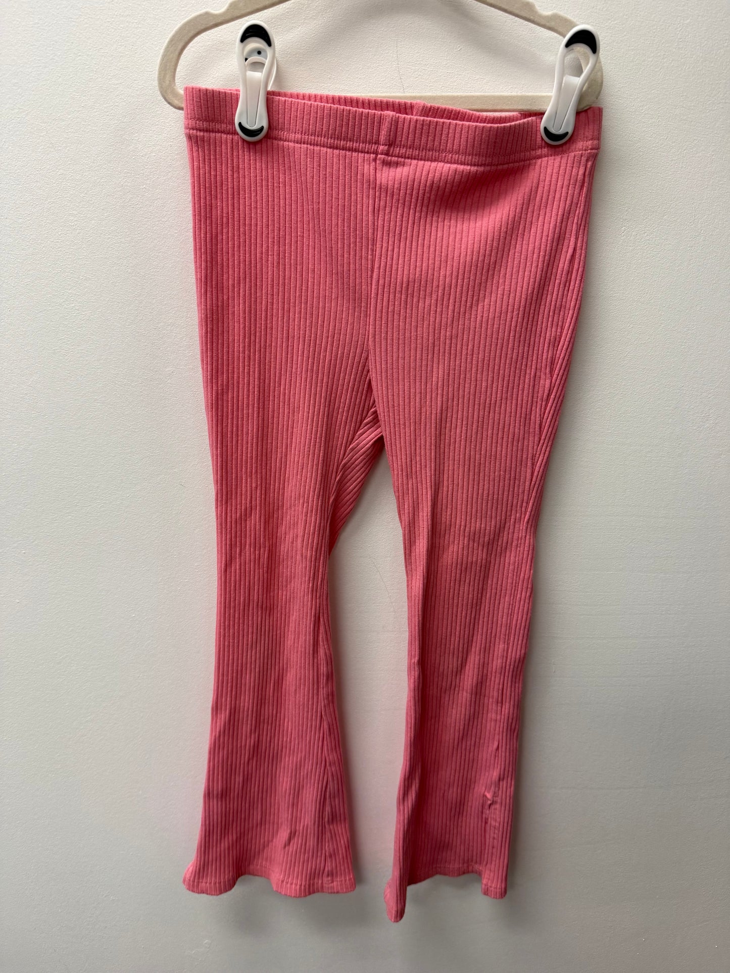 RIBBED PINK FLARE PANTS SIZE 6-7
