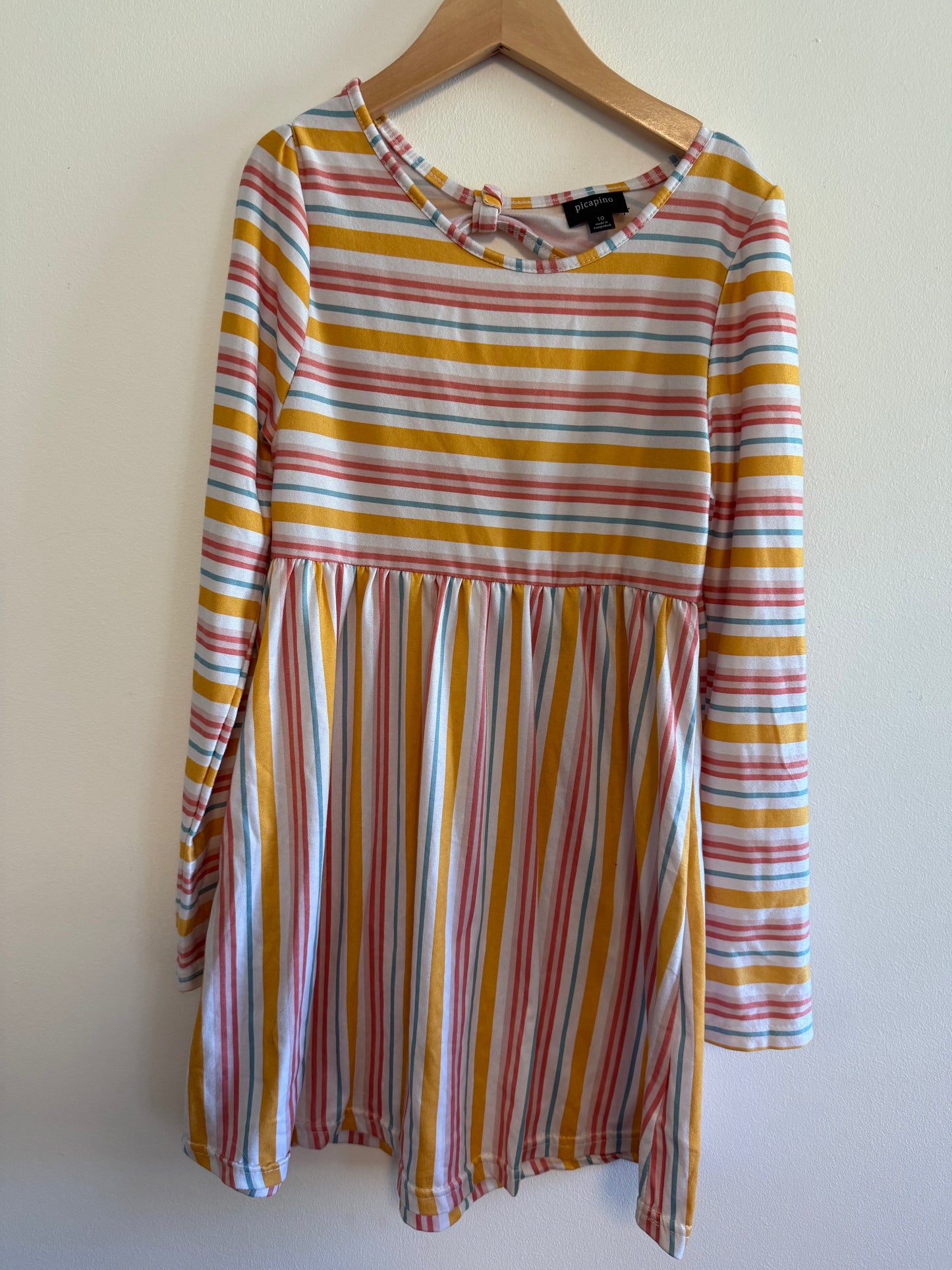 PICCAPINO STRIPPED DRESS SIZE 10