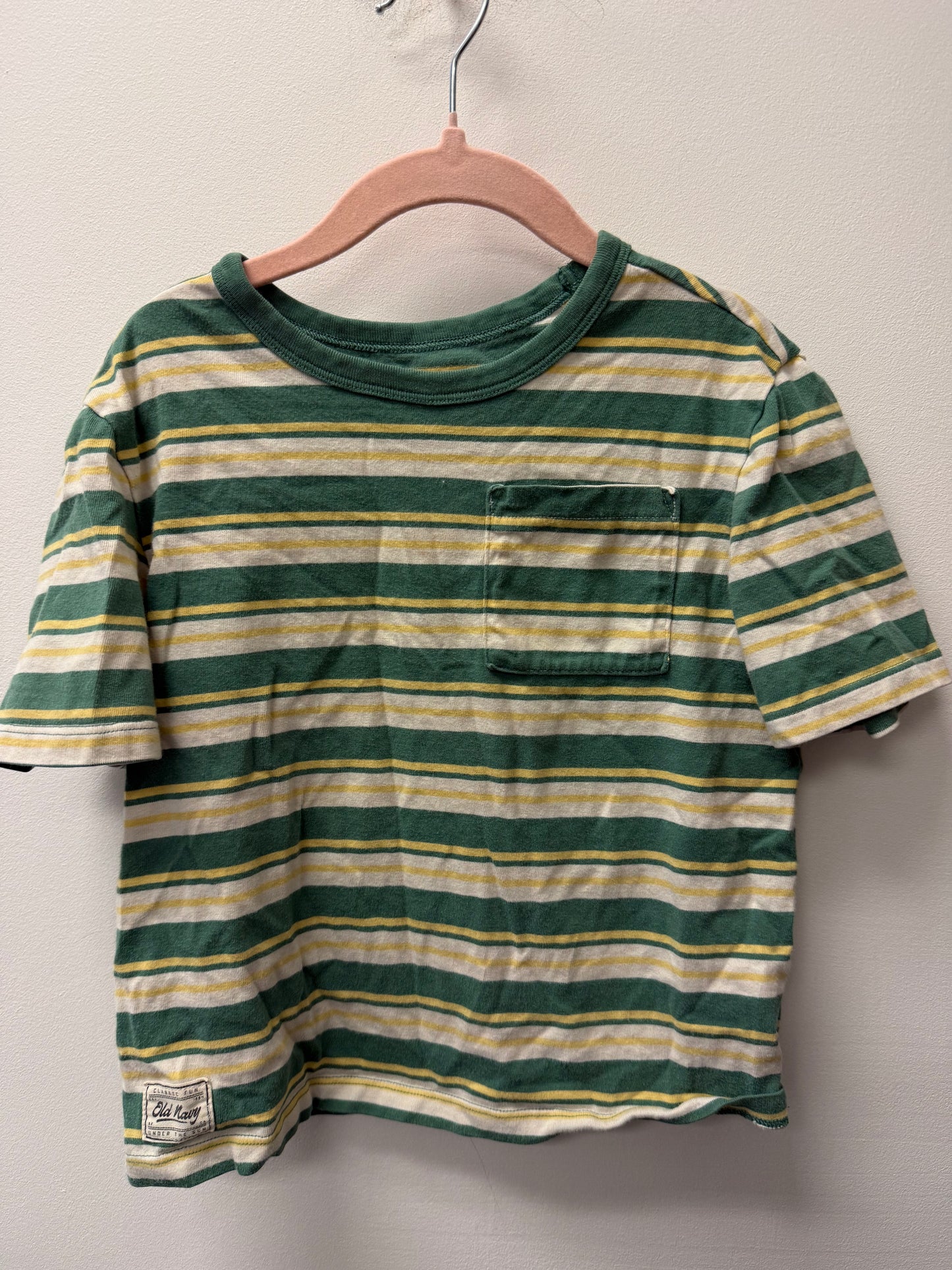 OLD NAVY GREEN STRIPPED SHIRT SIZE 5T