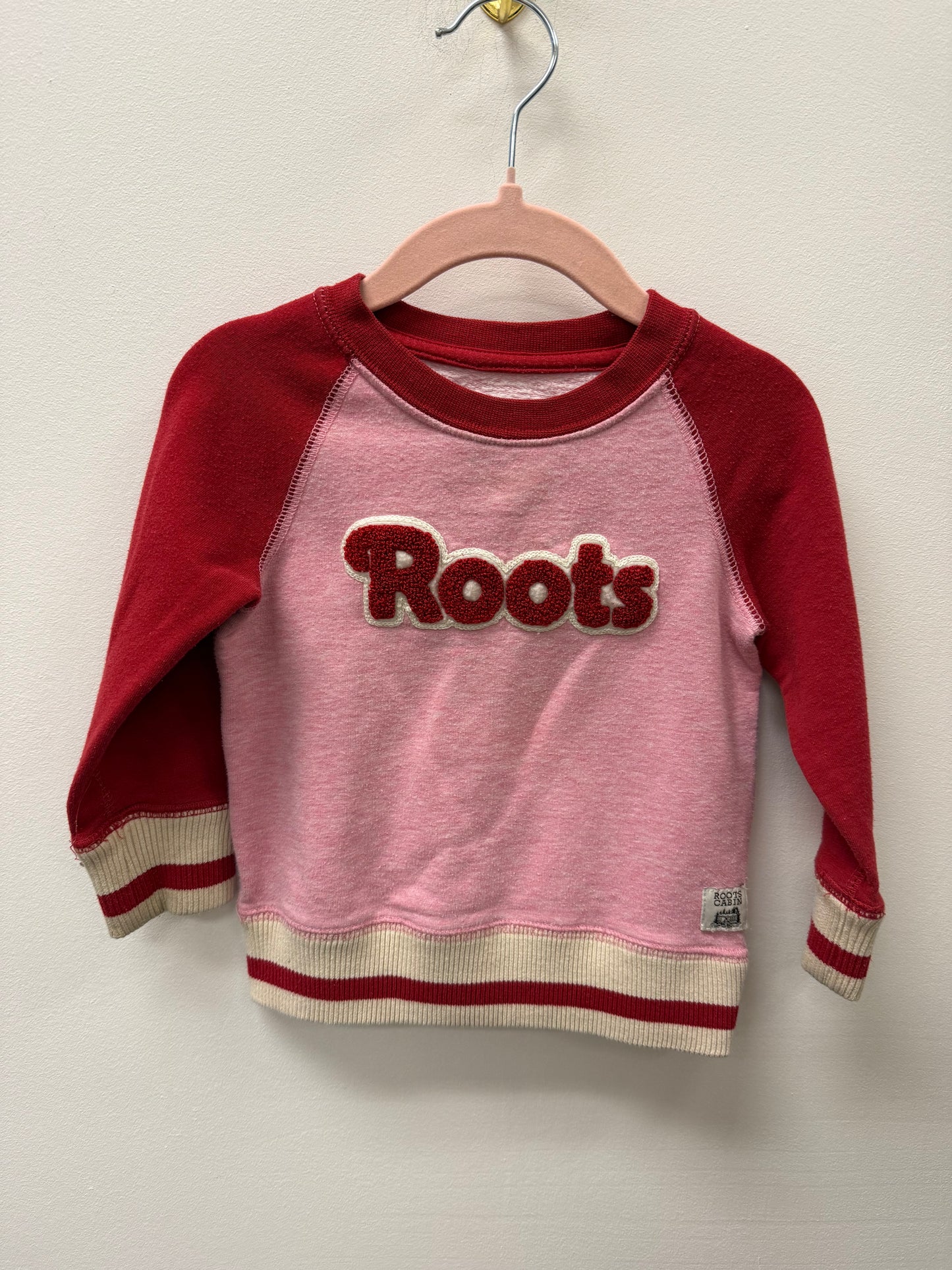 ROOTS PINK CREW SIZE 6-12M