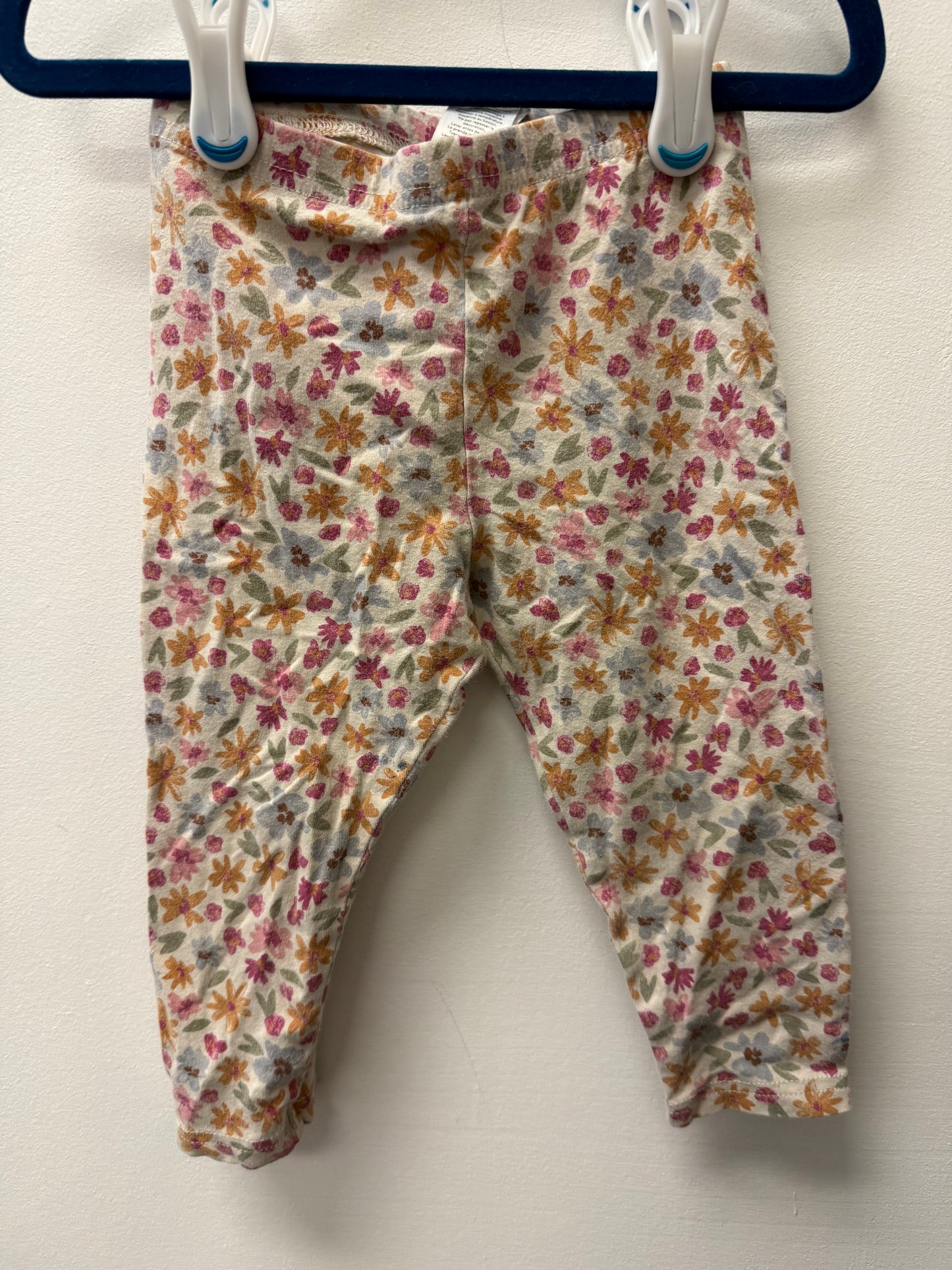 CARTERS ORANGE & PINK FLORAL LEGGINGS SIZE 24M