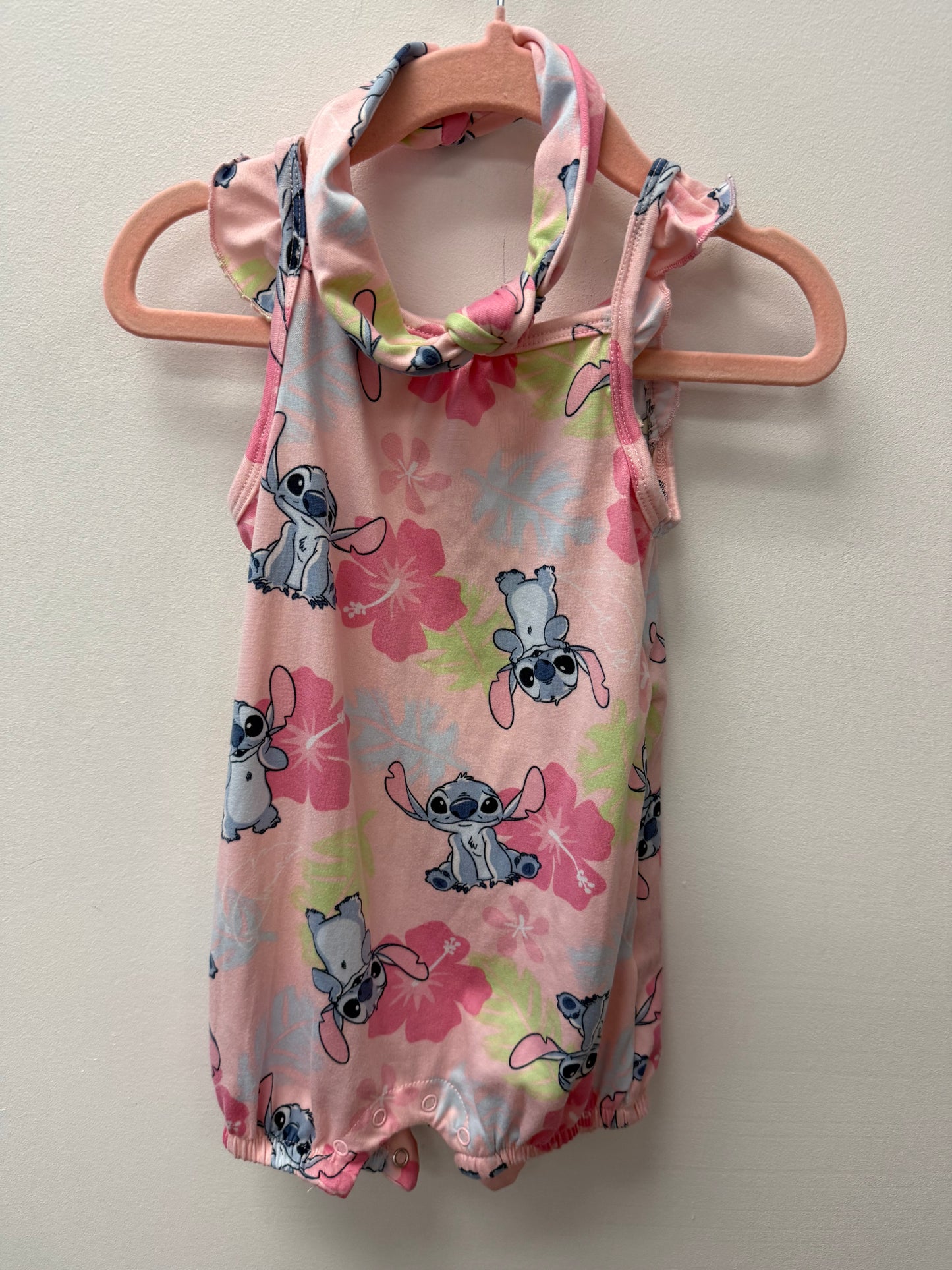 DISNEY STICH ROMPER WITH BOW SIZE 6-12M