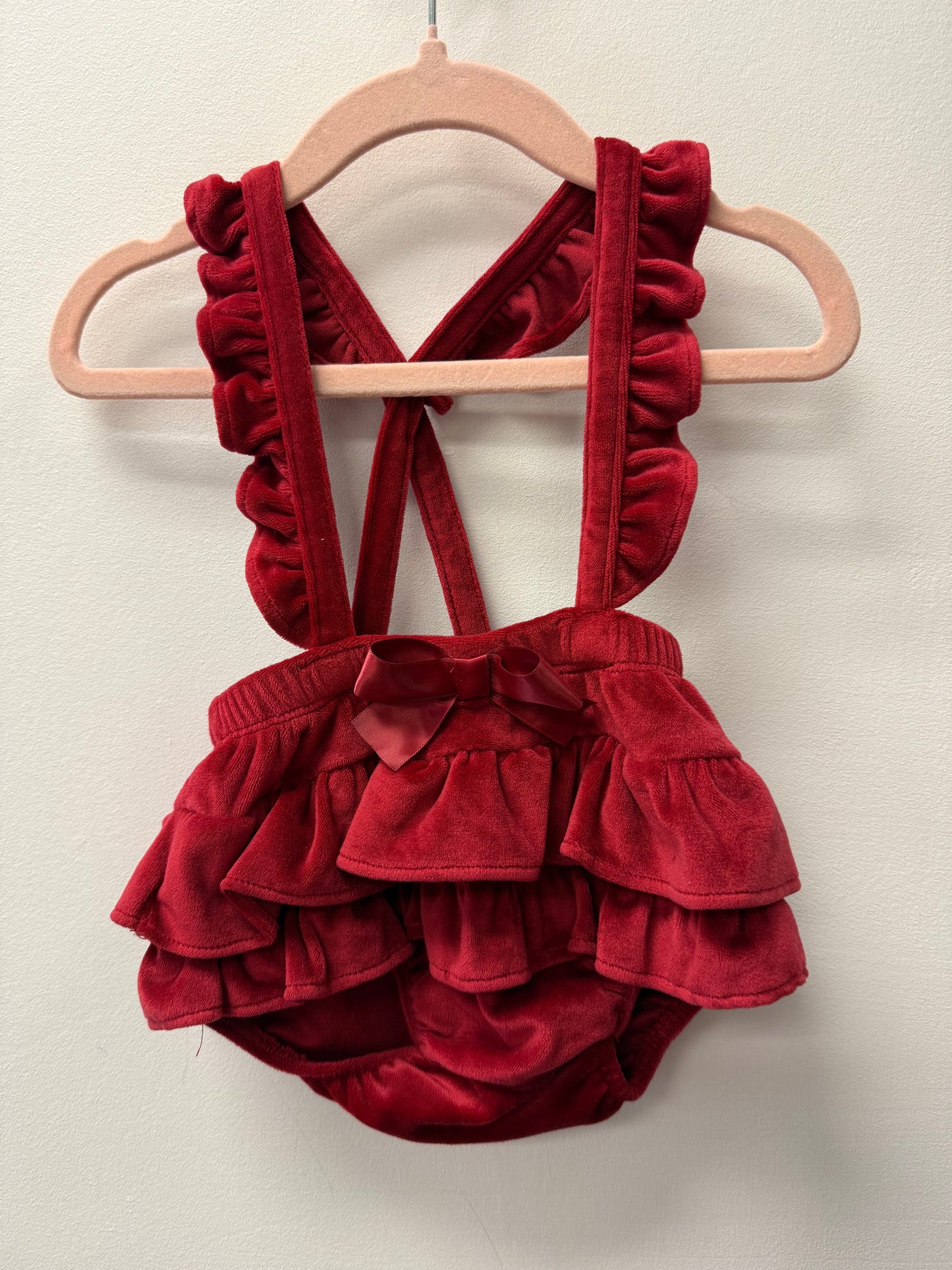 CHILDRENS PLACE VELVET OVERALLS SIZE 9-12M