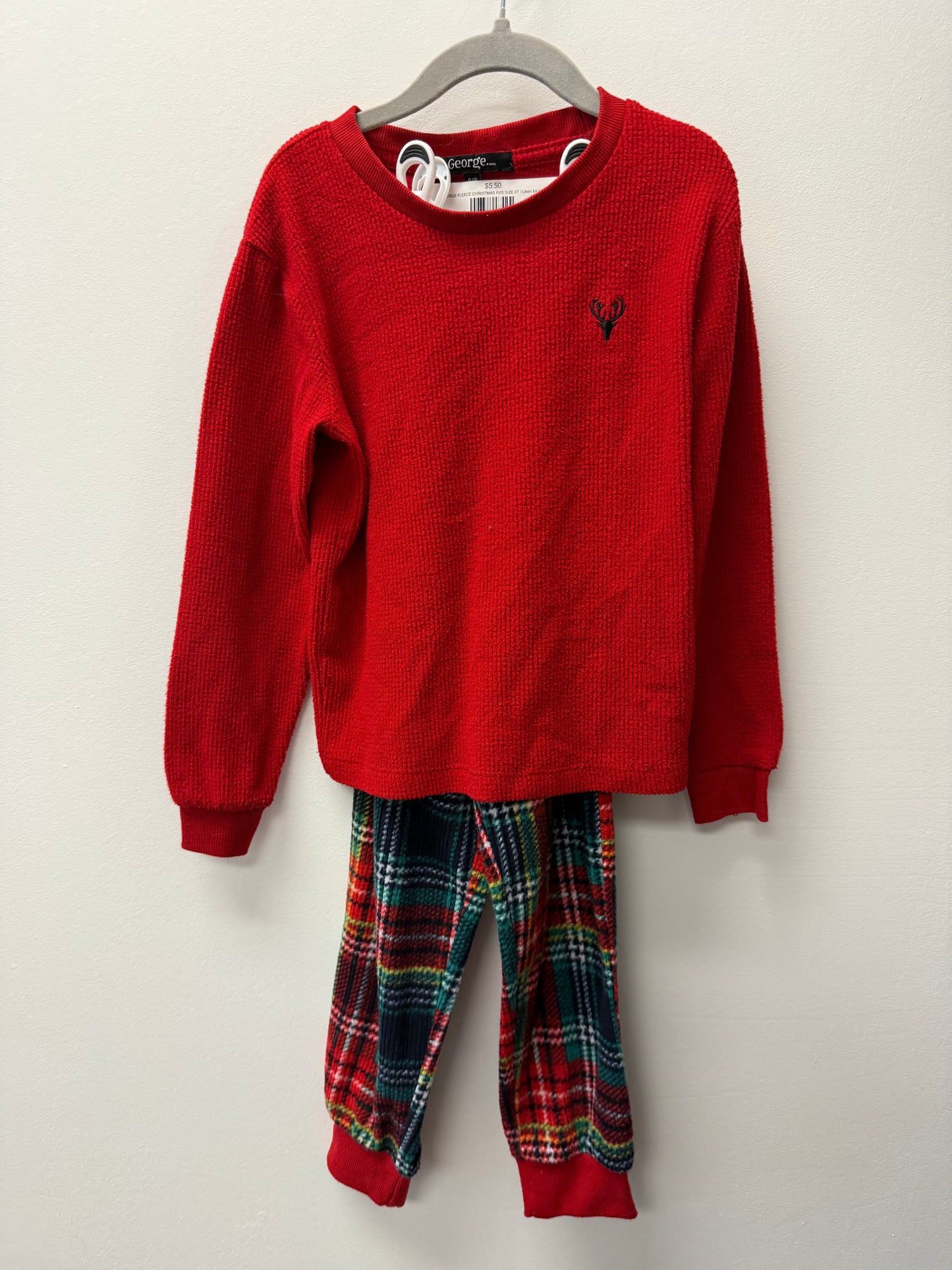 GEORGE RED FLEECE PJ'S SIZE 6
