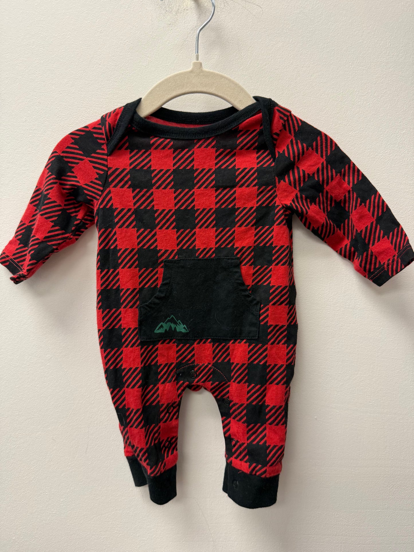 GERBER PLAID LONGALL SIZE NEWBORN