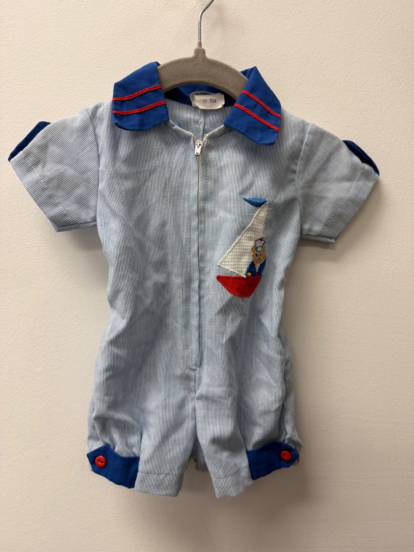 VINTAGE SAILBOAT ROMPER SIZE 0-3M