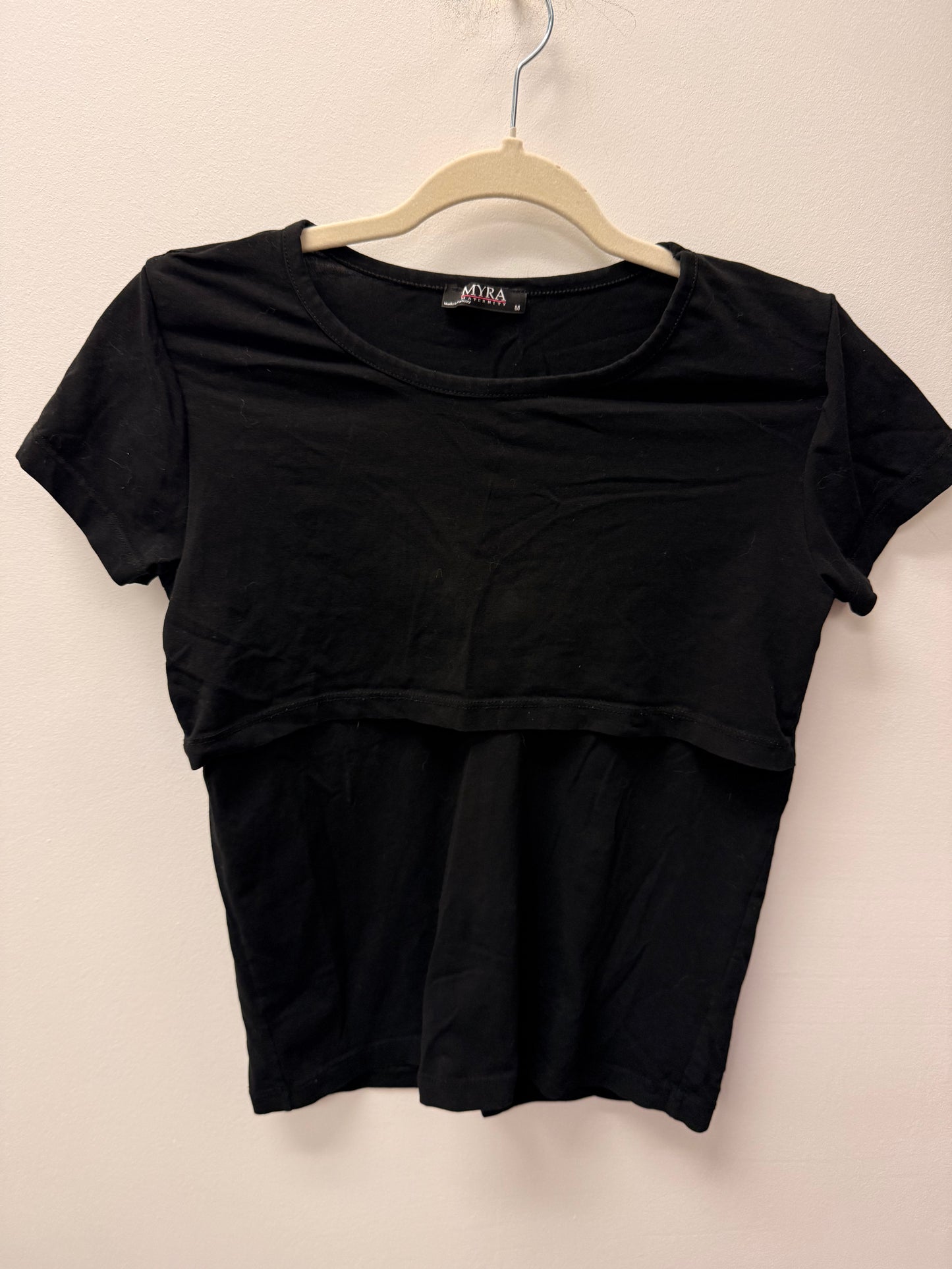 MYRA MATERNITY BLACK NURSING SHIRT SIZE MEDIUM