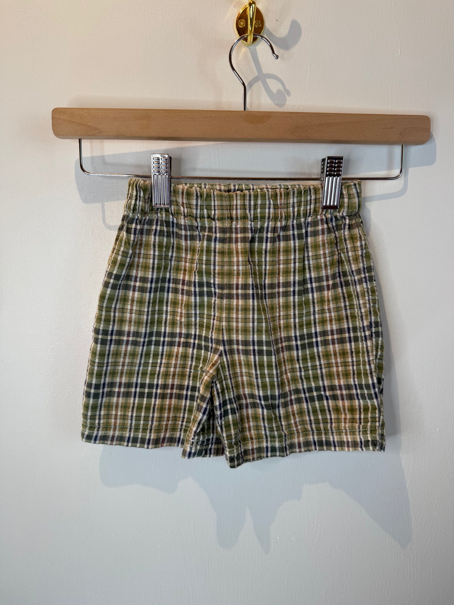 TOGS GREEN PLAID SHORTS SIZE 24M