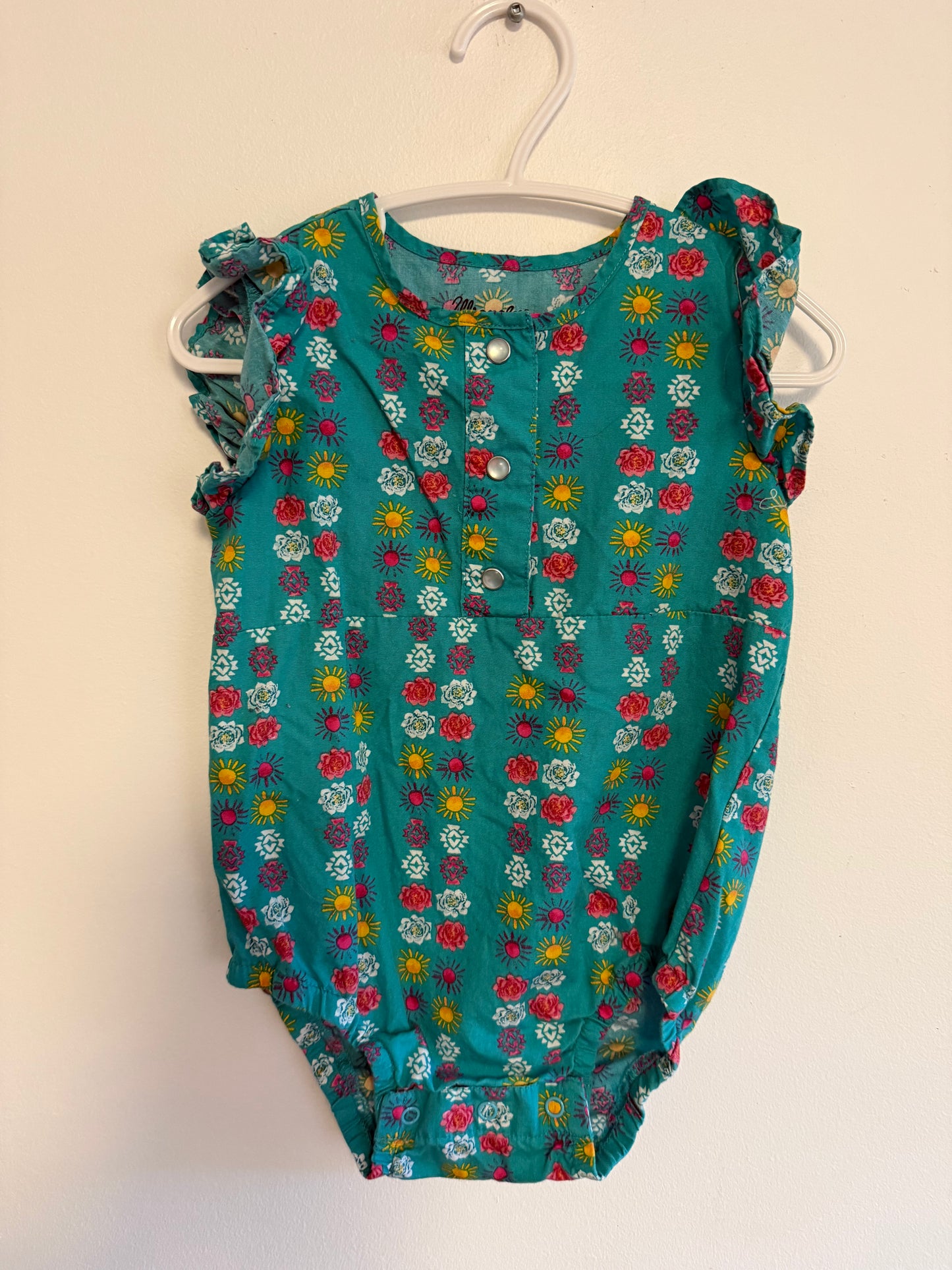 WRANGLER FLORAL BUBBLE ROMPER SIZE 18M