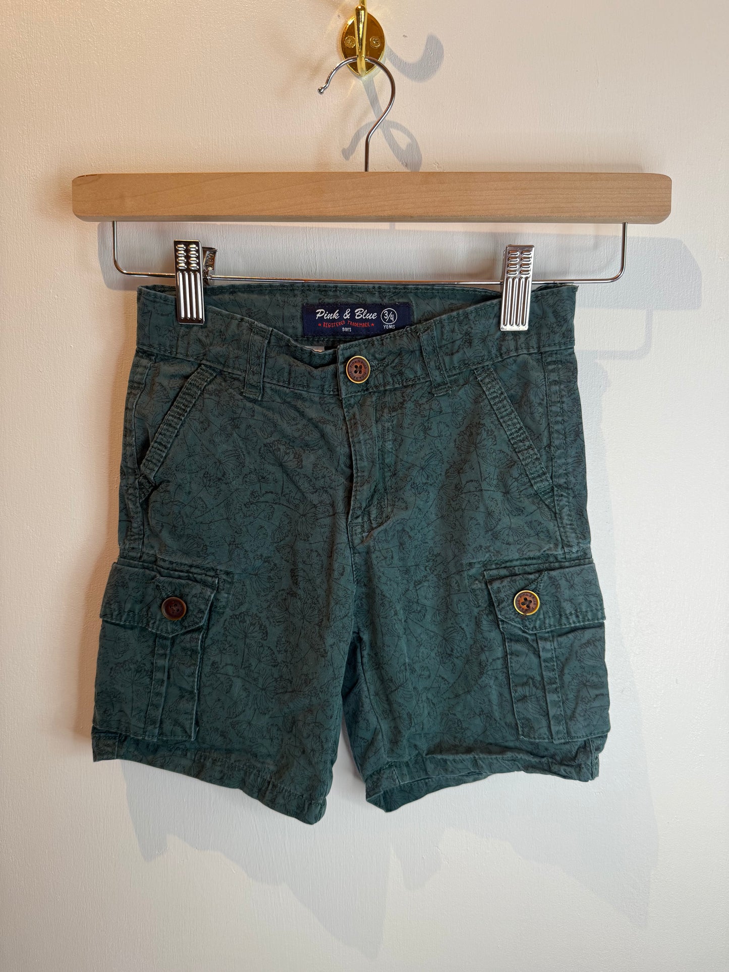 BRAND PINK & BLUE, GREEN SHORTS SIZE 3/4