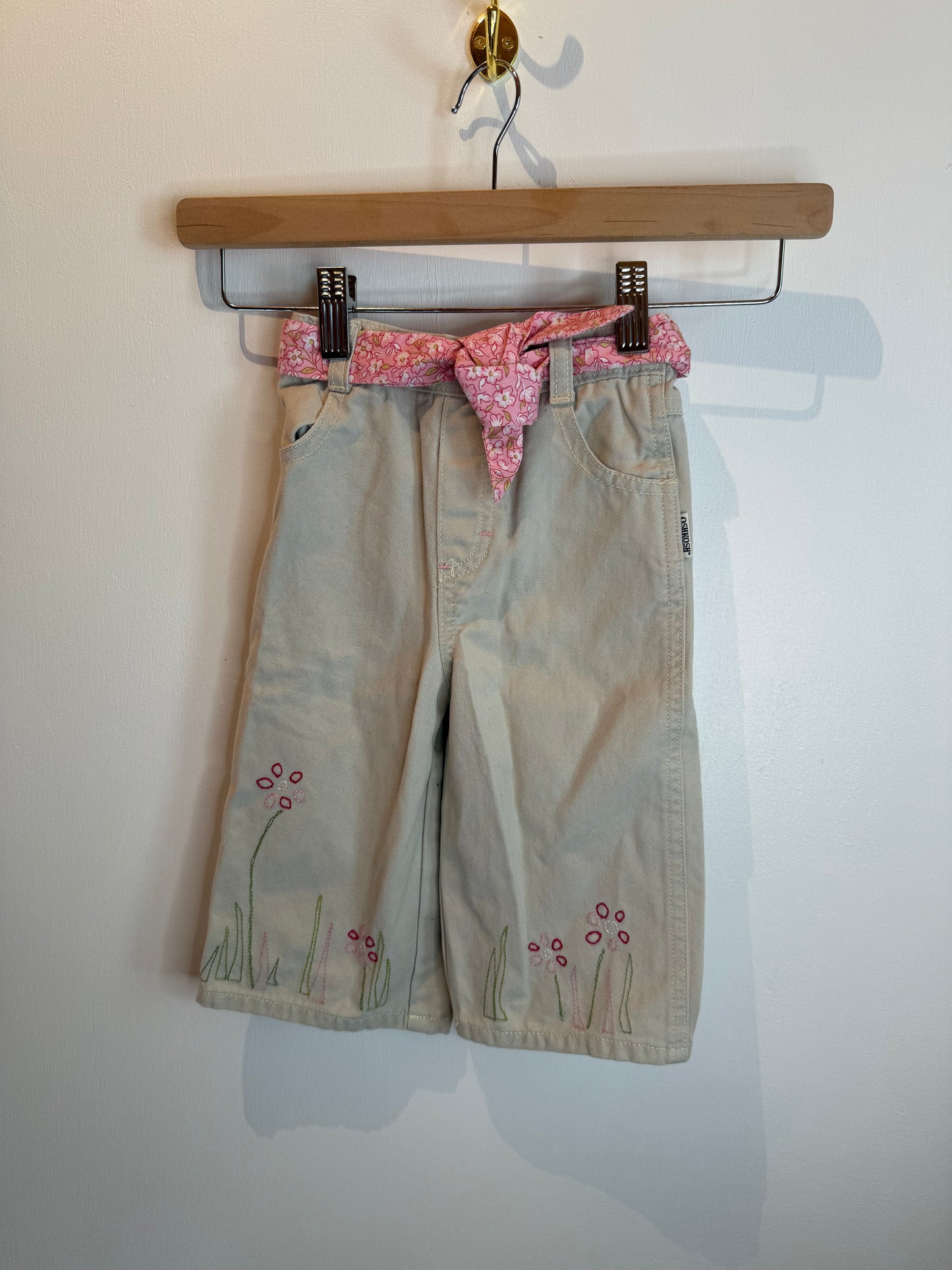 OSHKOSH PINK BELT PANTS 24M
