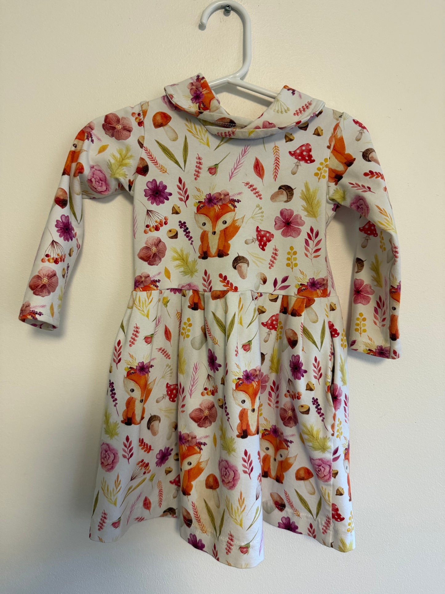 HANDMADE FOX DRESS WITH POCKETS SIZE 2T