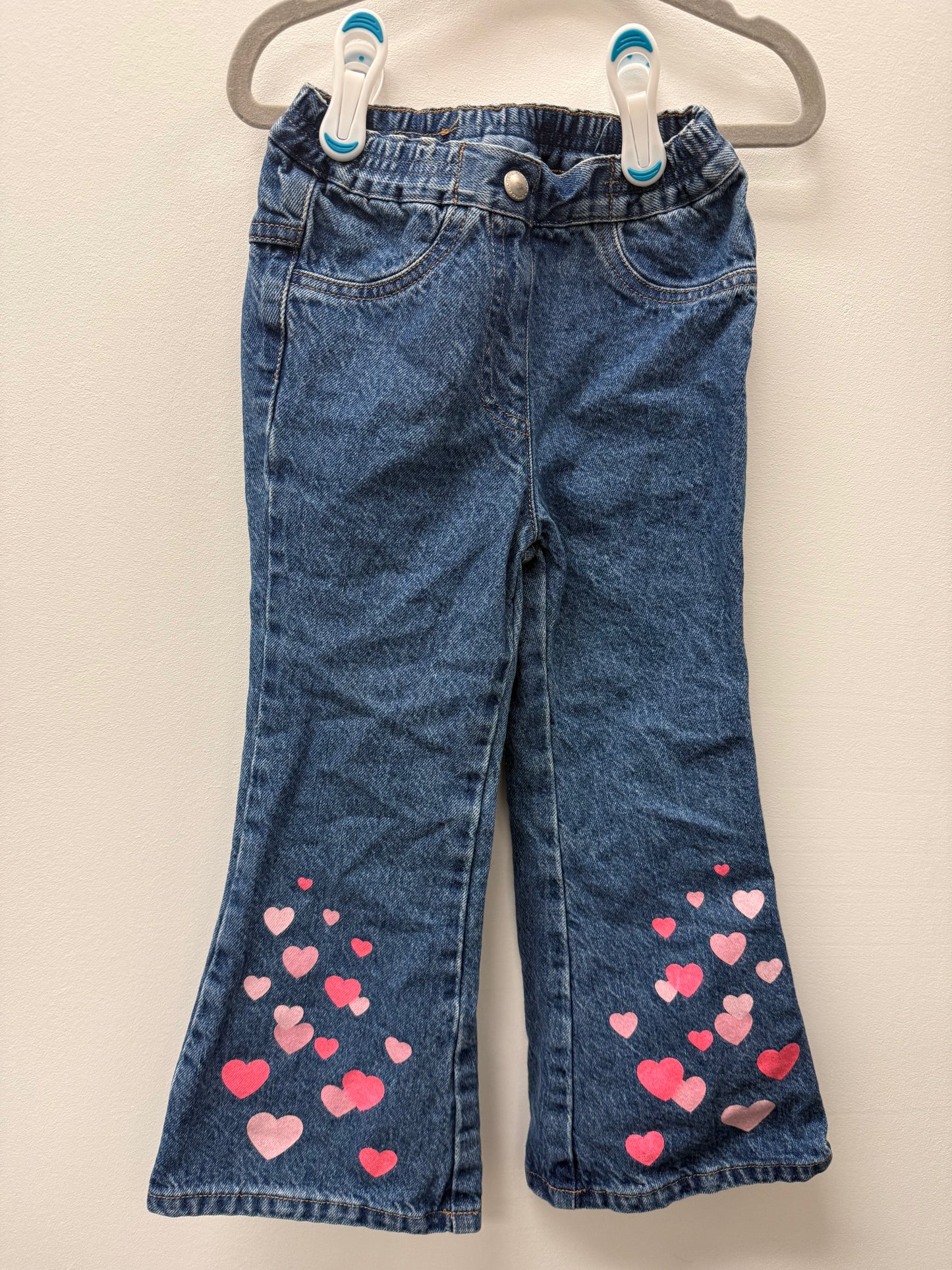VINTAGE PINK HEART FLARE PANTS SIZE 2-3T