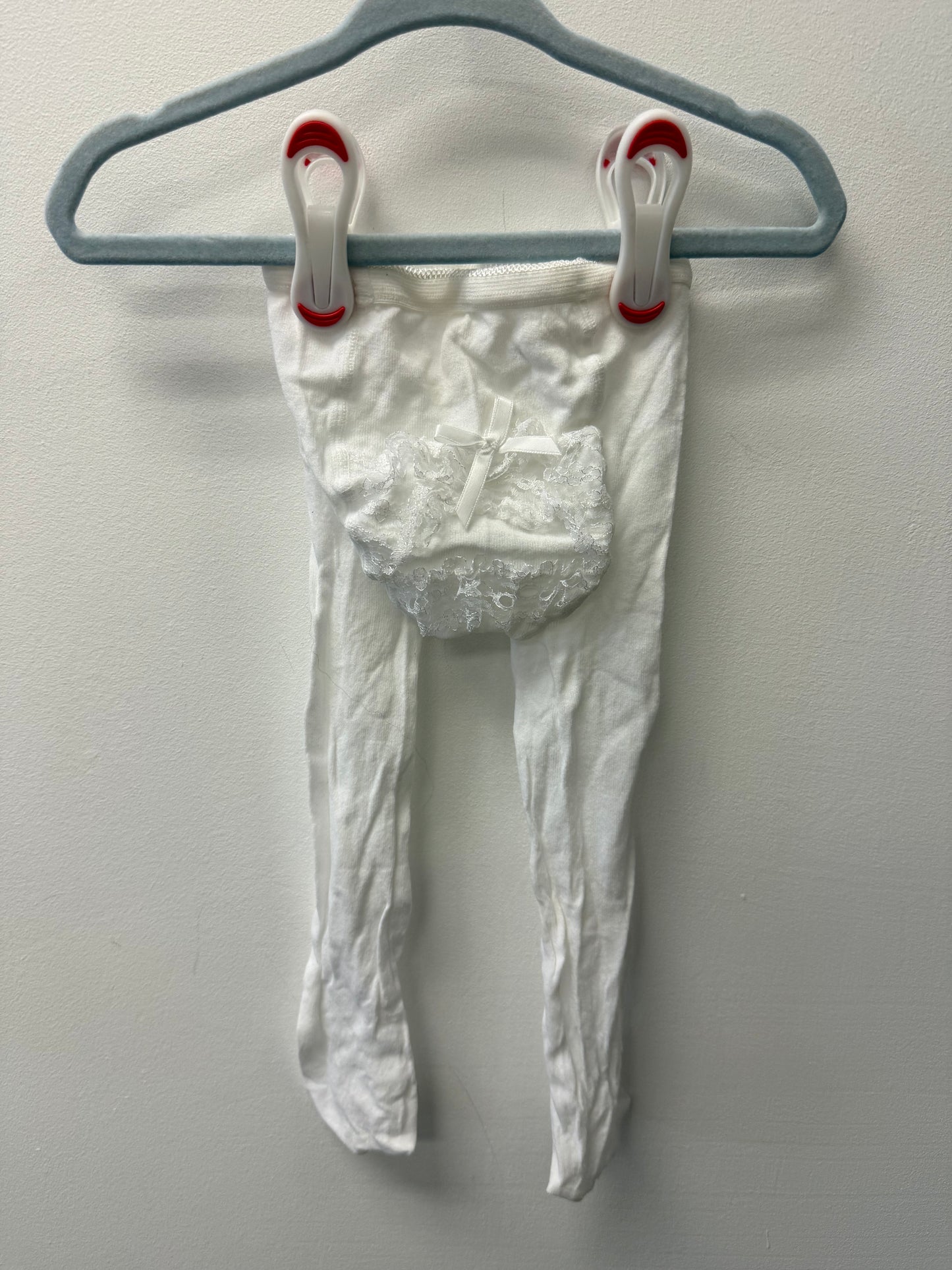 WHITE TIGHTS SIZE 0-6M