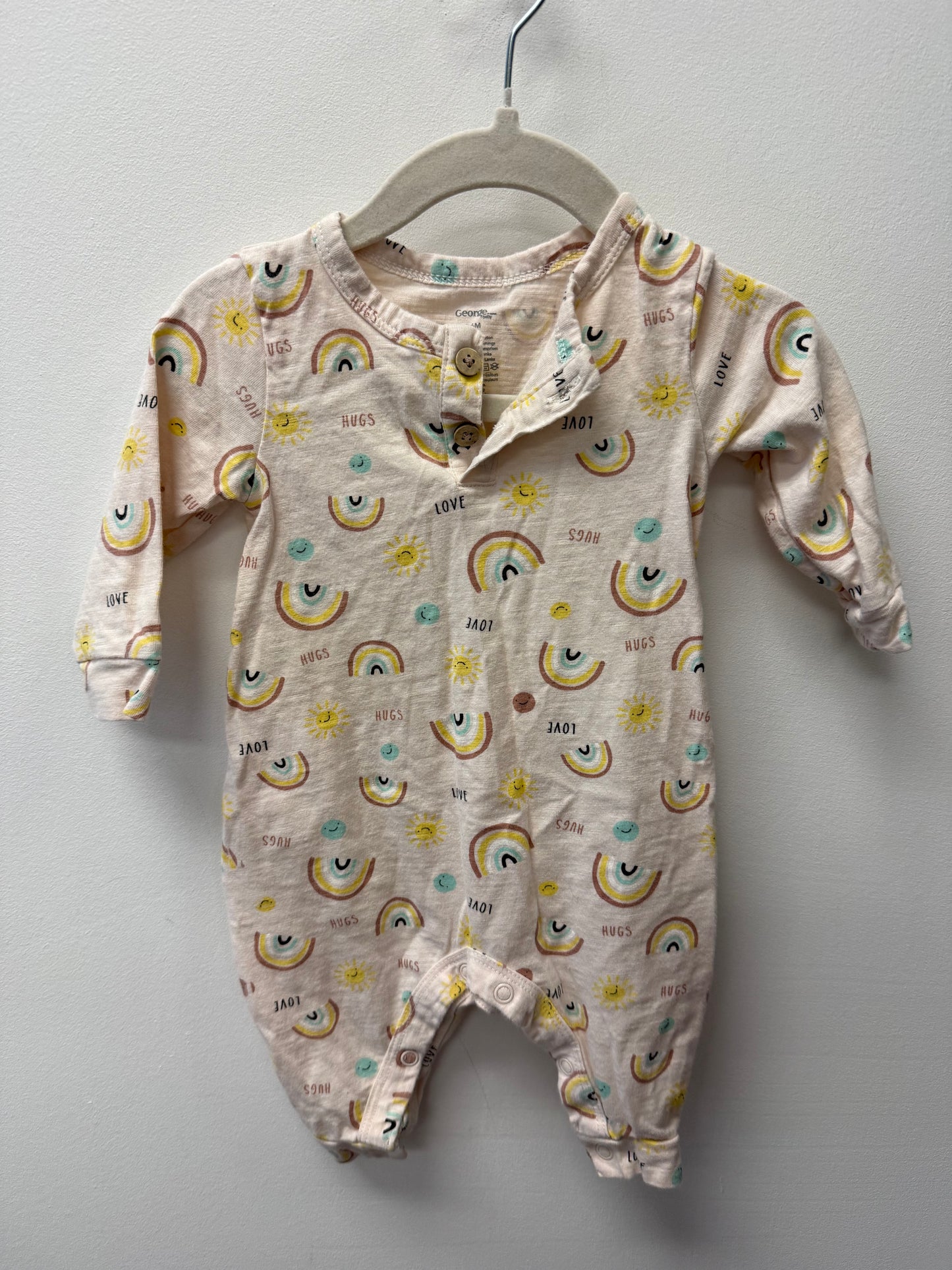 GEORGE RAINBOW ONE PIECE SIZE 3-6M