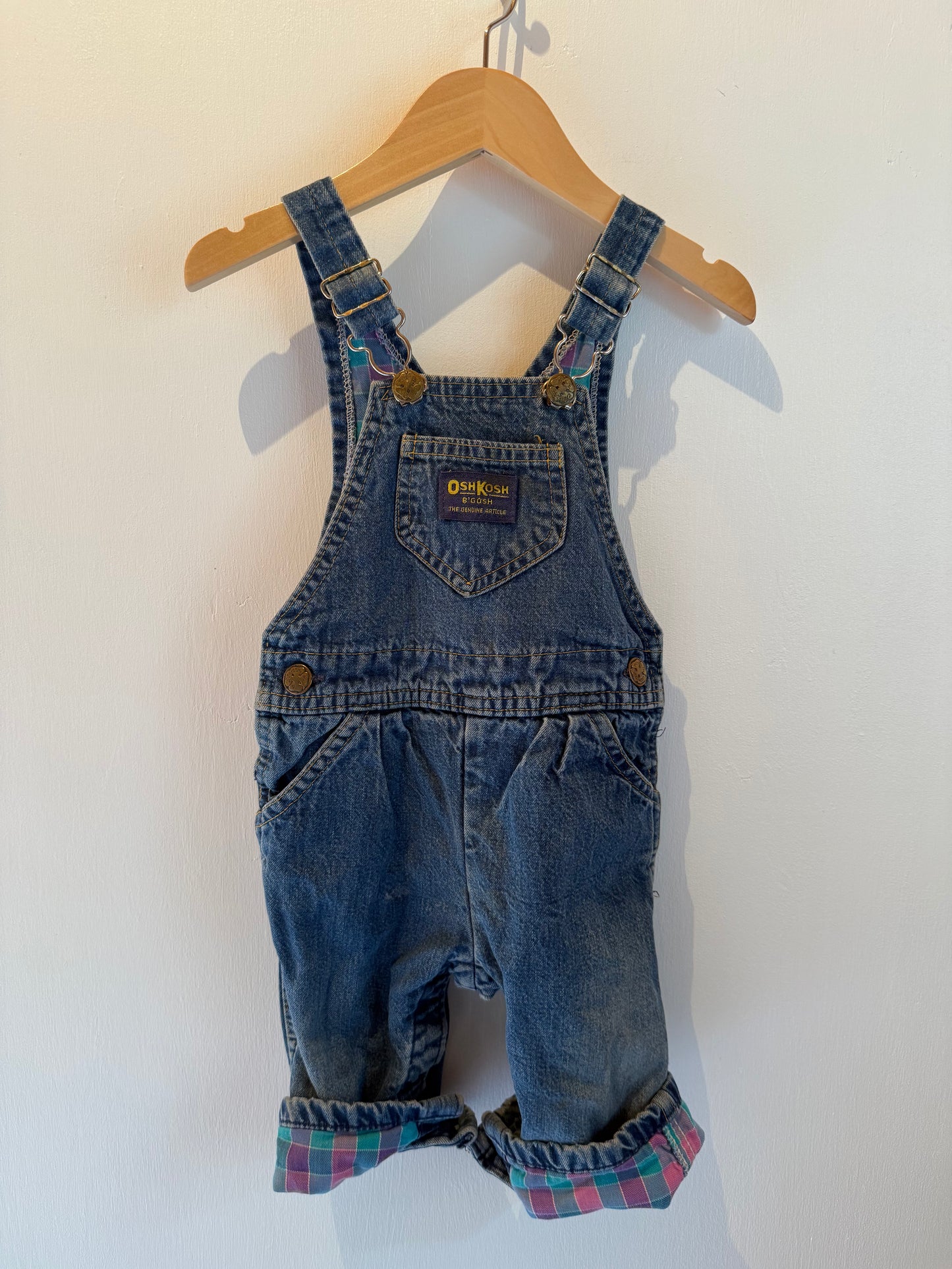 OSHKOSH VINTAGE CHECKERED OVERALLS 18M