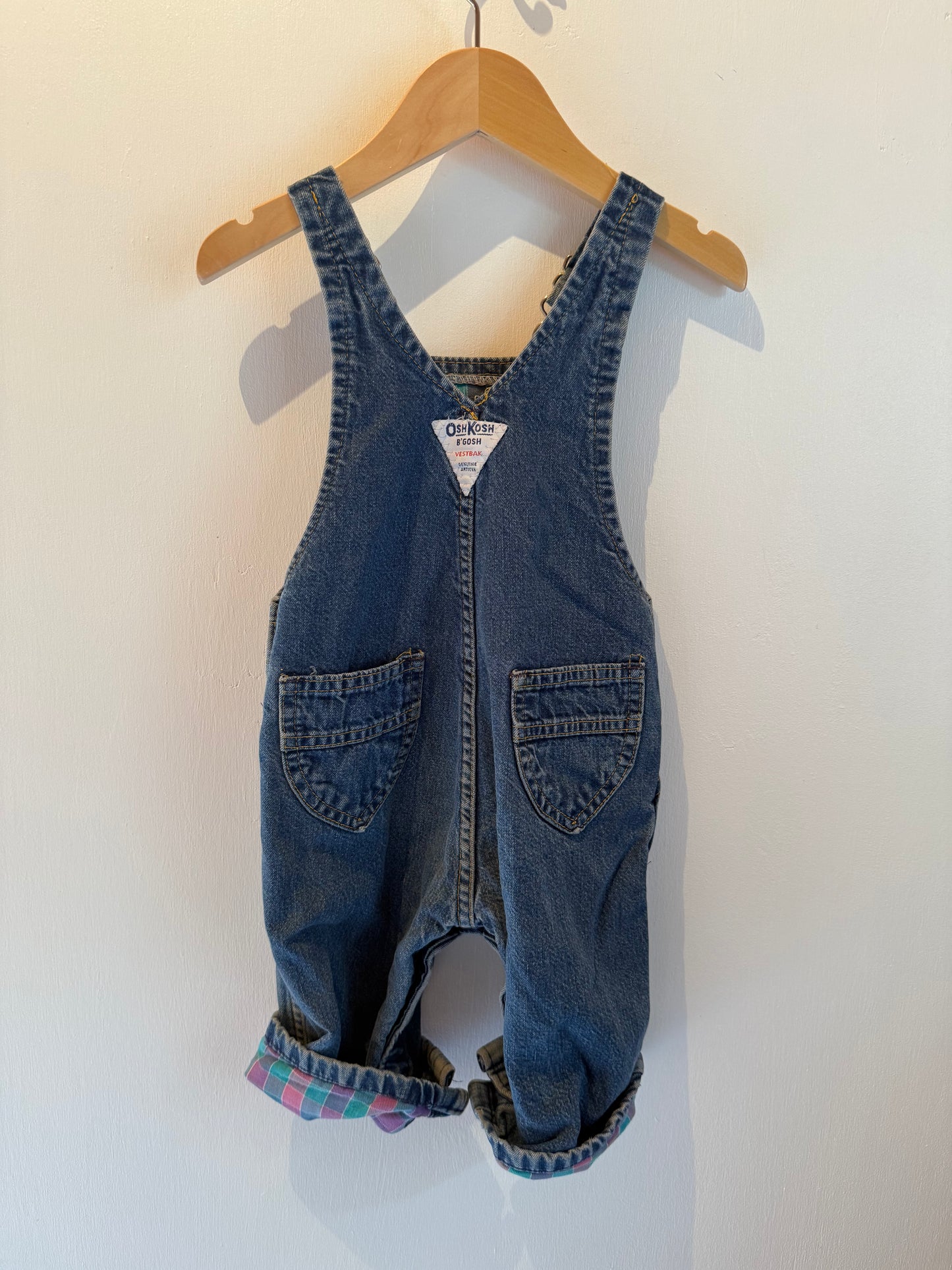 OSHKOSH VINTAGE CHECKERED OVERALLS 18M